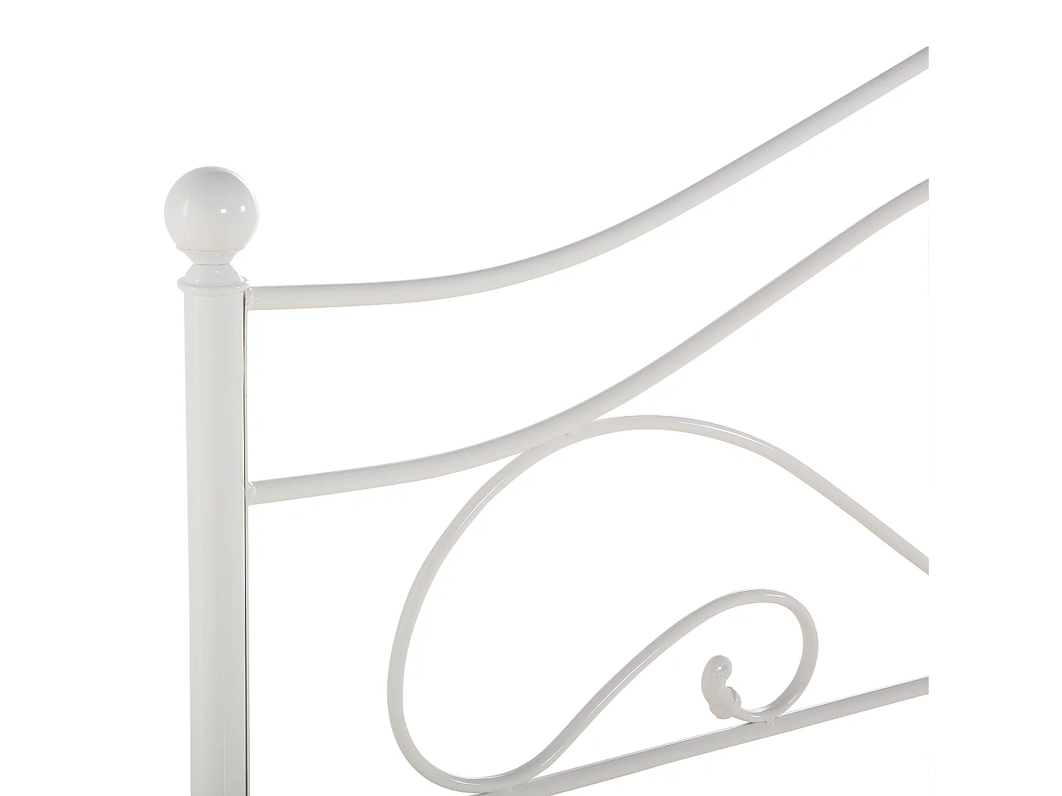 Bett im Boho Stil Metall Doppelbett 160x200 cm weiß Lyra