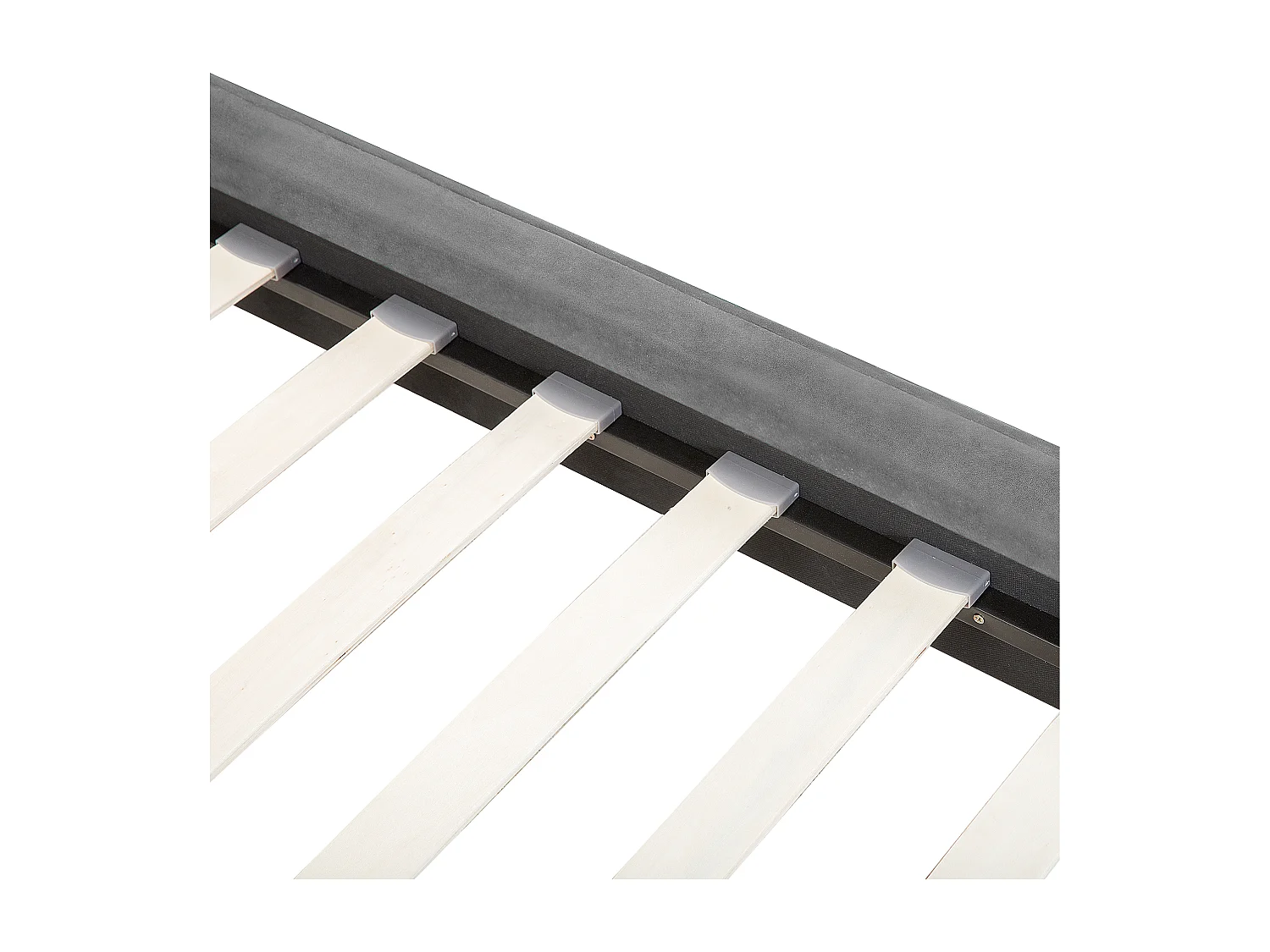 Bed Fluweel SENLIS 160 x 200 cm Grijs