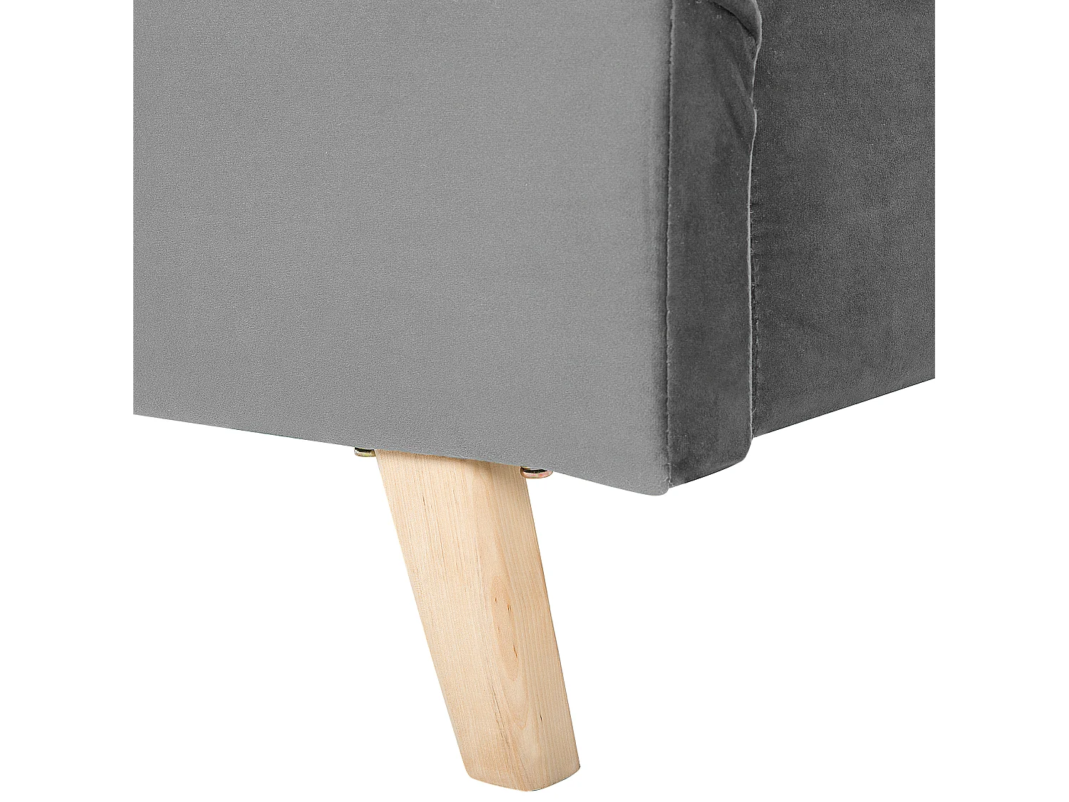 Cama Veludo SENLIS 160 x 200 cm Cinzento