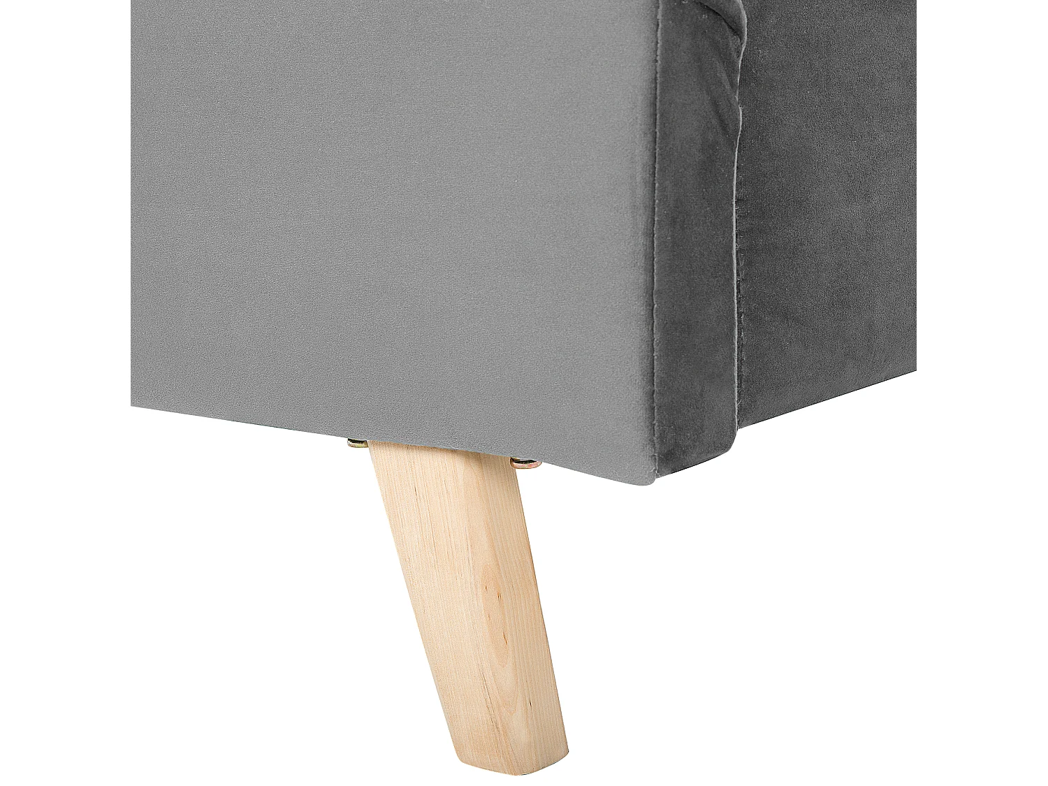 Polsterbett mit Lattenrost 160 x 200 cm Samtbezug grau hohes Kopfteil Senlis