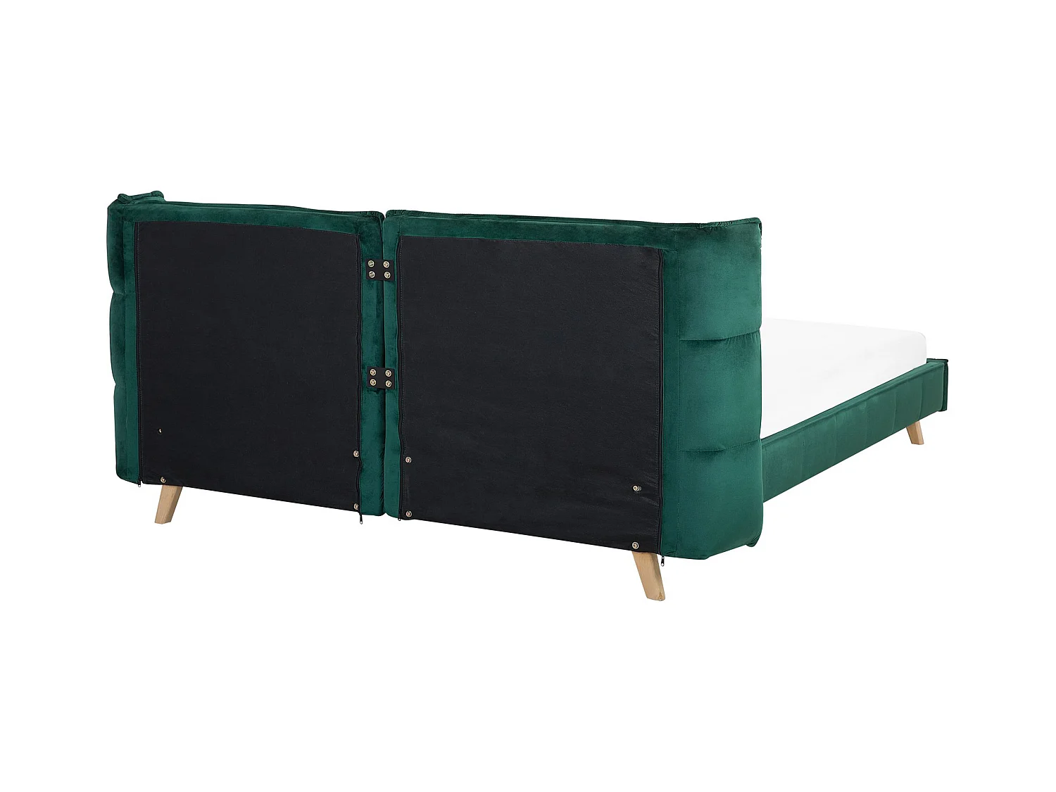 Polsterbett mit Lattenrost 180 x 200 cm Samtbezug grün hohes Kopfteil Senlis