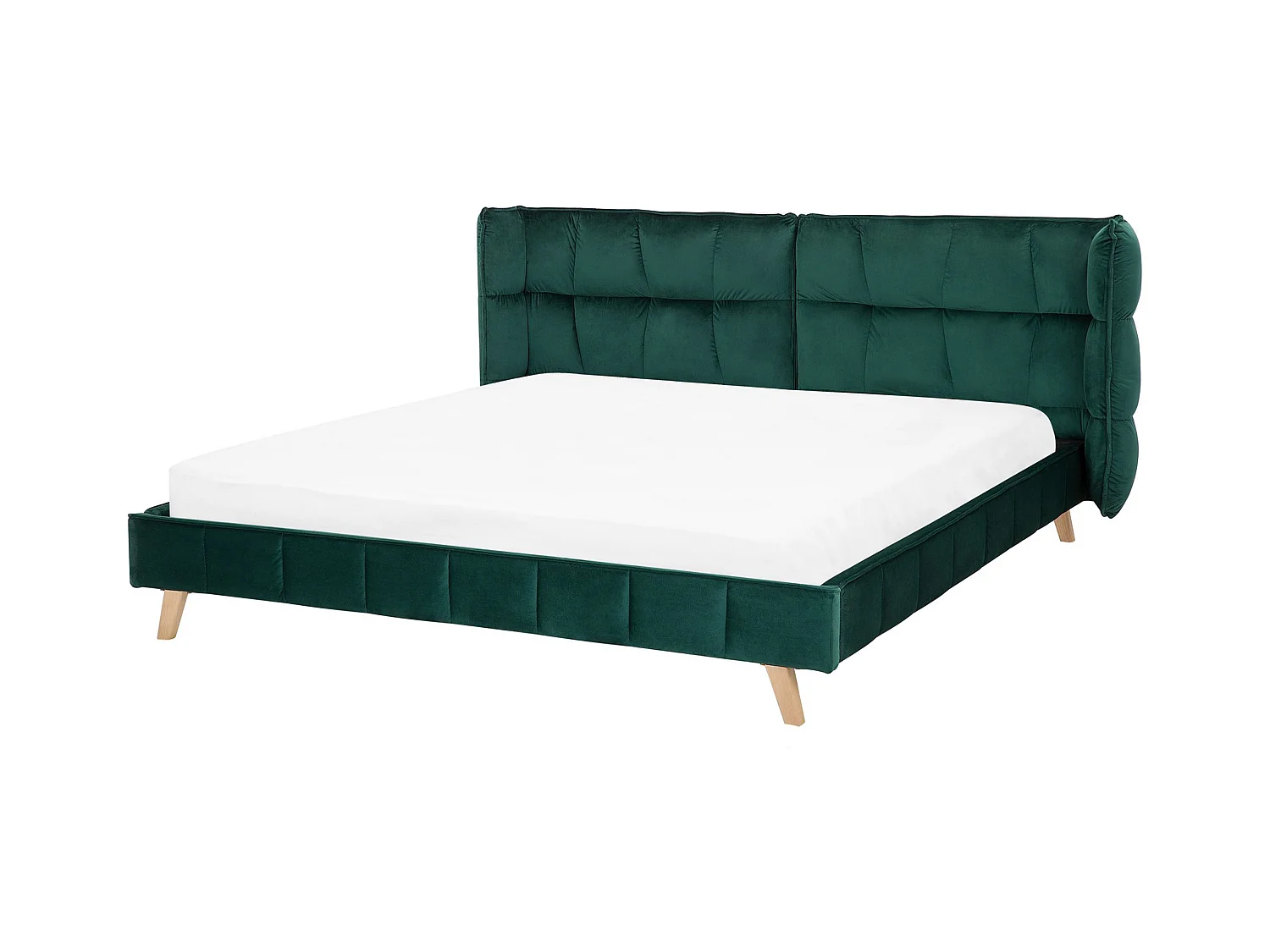 Lit avec sommier Velours SENLIS 180 x 200 cm Vert foncé