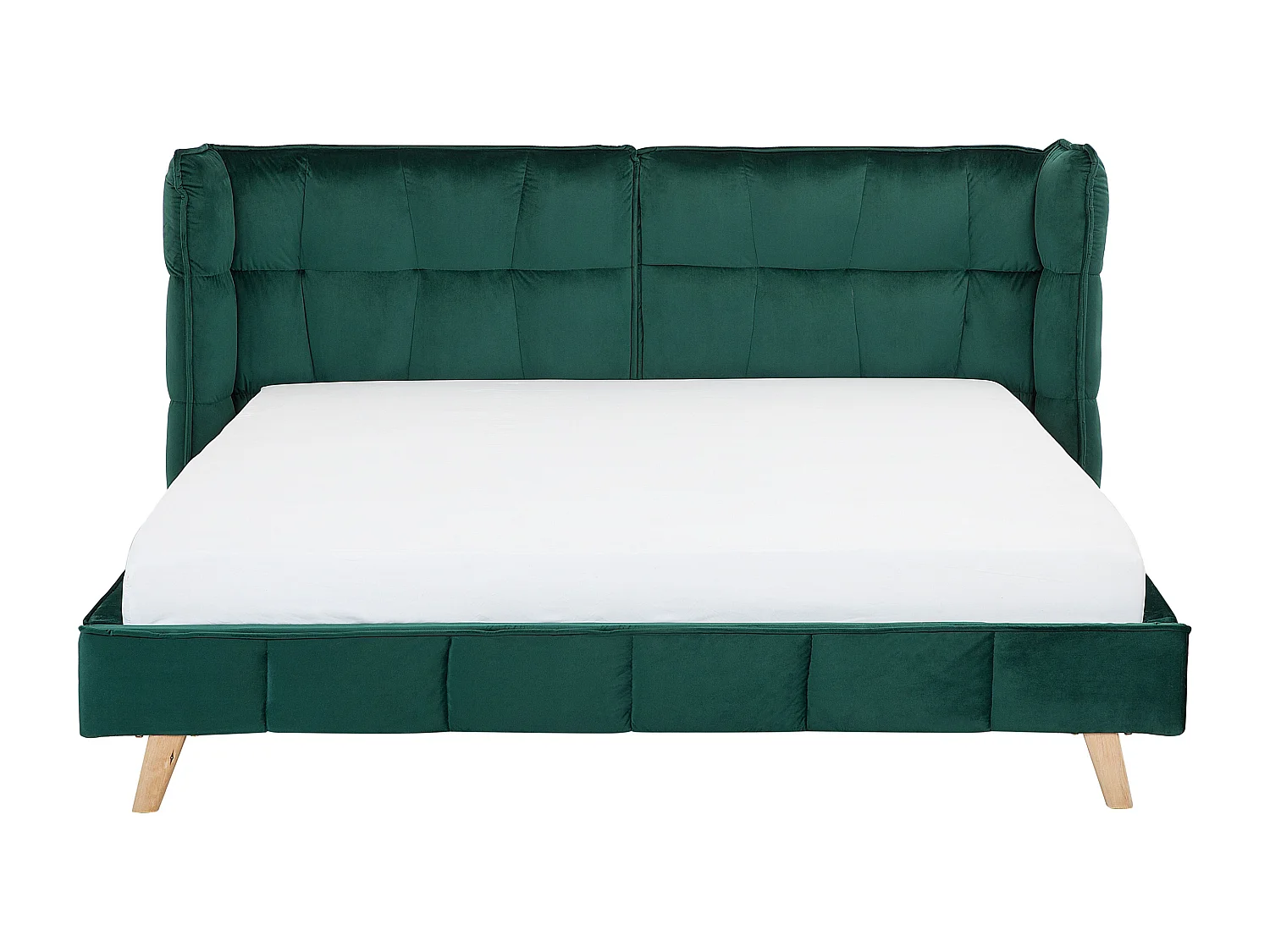 Cama Veludo SENLIS 180 x 200 cm Verde escuro