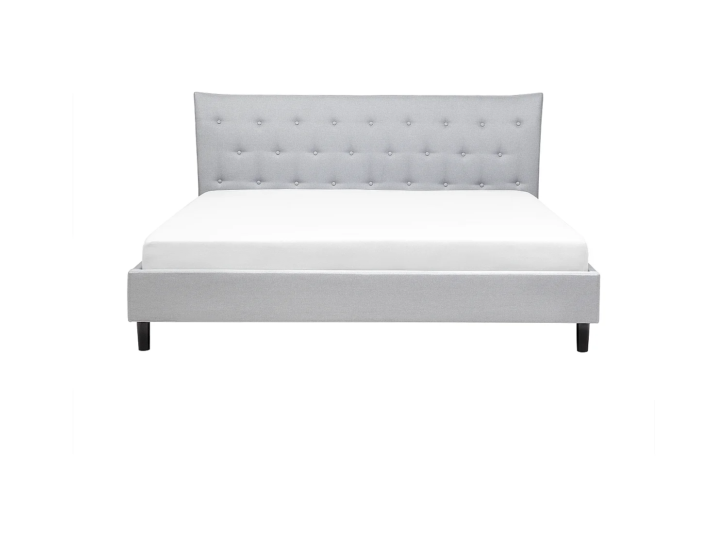 Lit avec sommier Tissu SAVERNE 180 x 200 cm Gris clair