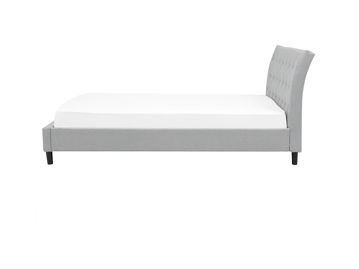 Lit avec sommier Tissu SAVERNE 180 x 200 cm Gris clair