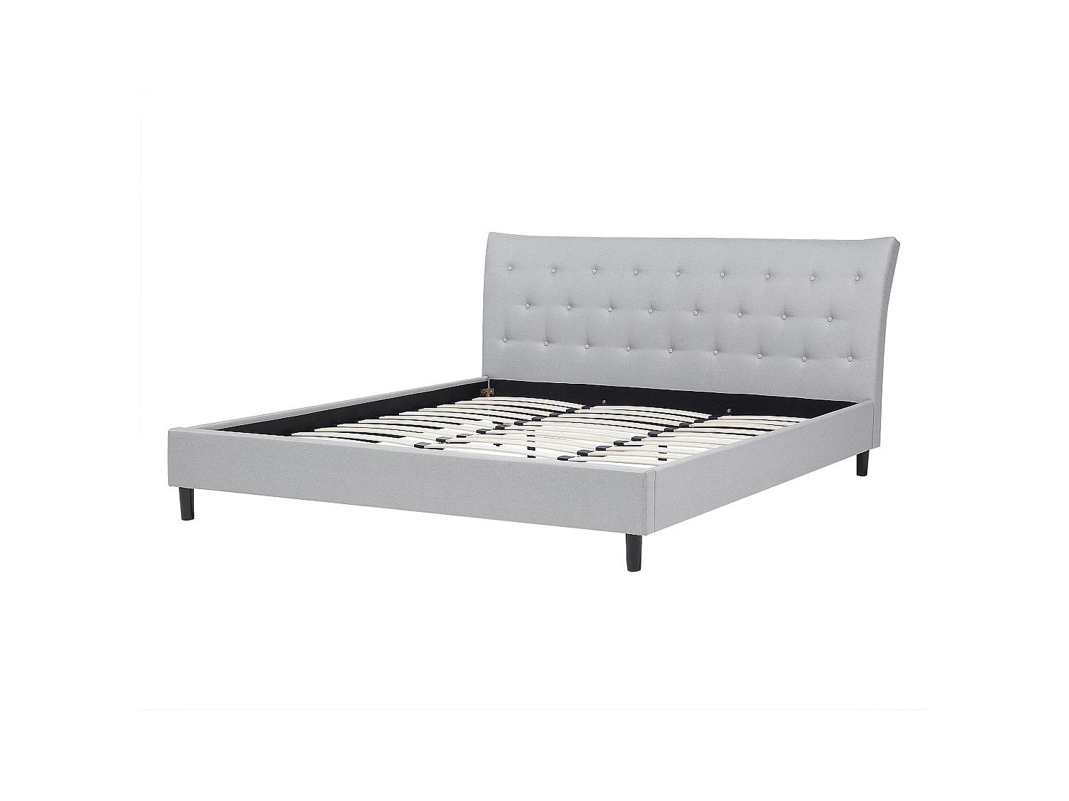 Lit avec sommier Tissu SAVERNE 180 x 200 cm Gris clair