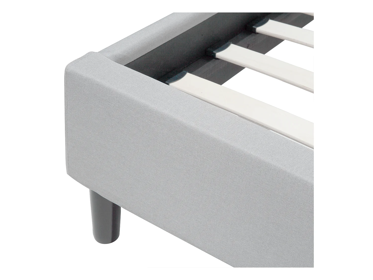 Lit avec sommier Tissu SAVERNE 180 x 200 cm Gris clair