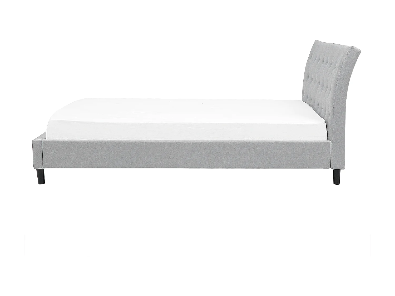 Lit avec sommier Tissu SAVERNE 180 x 200 cm Gris clair