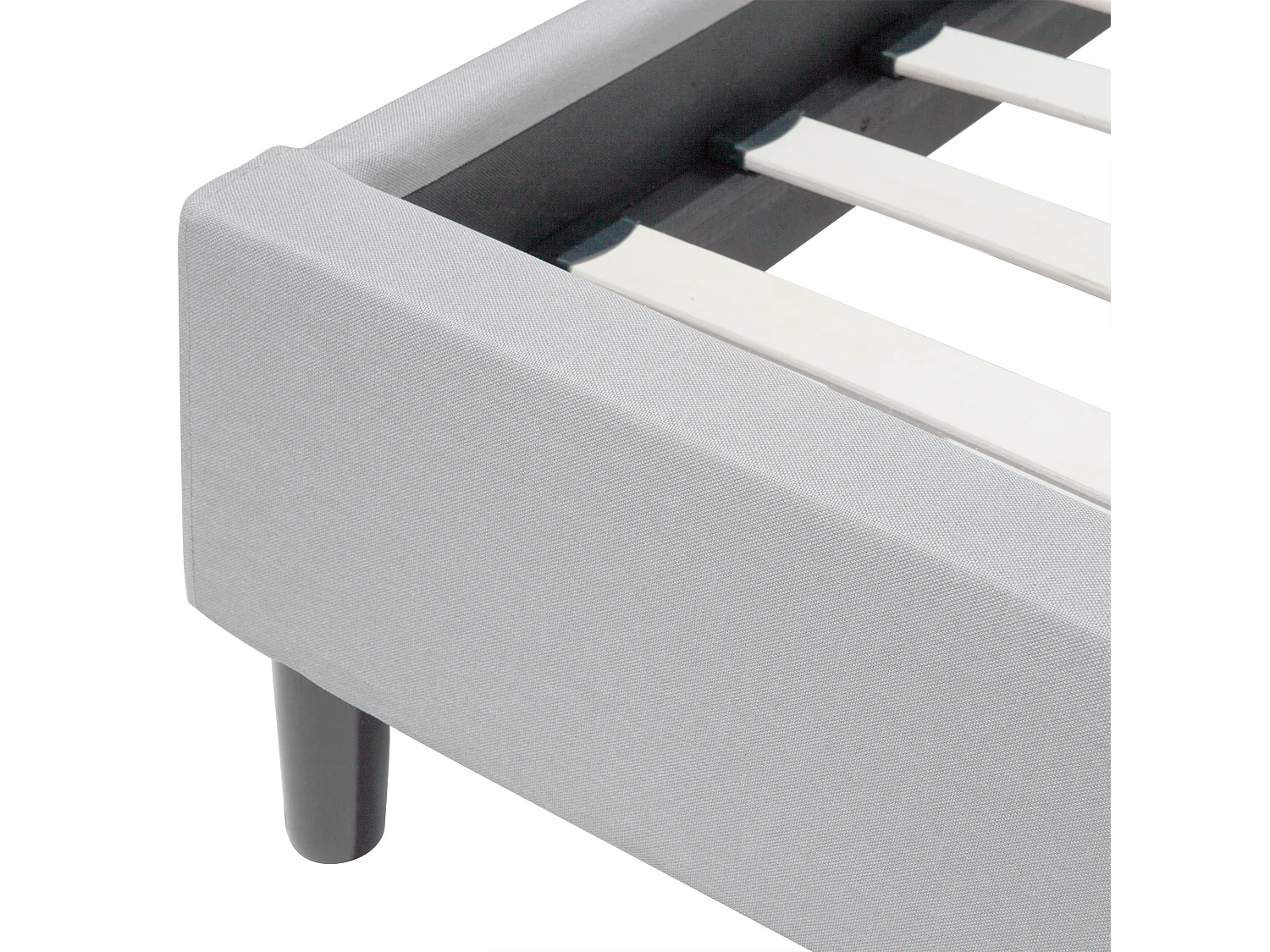 Lit avec sommier Tissu SAVERNE 180 x 200 cm Gris clair