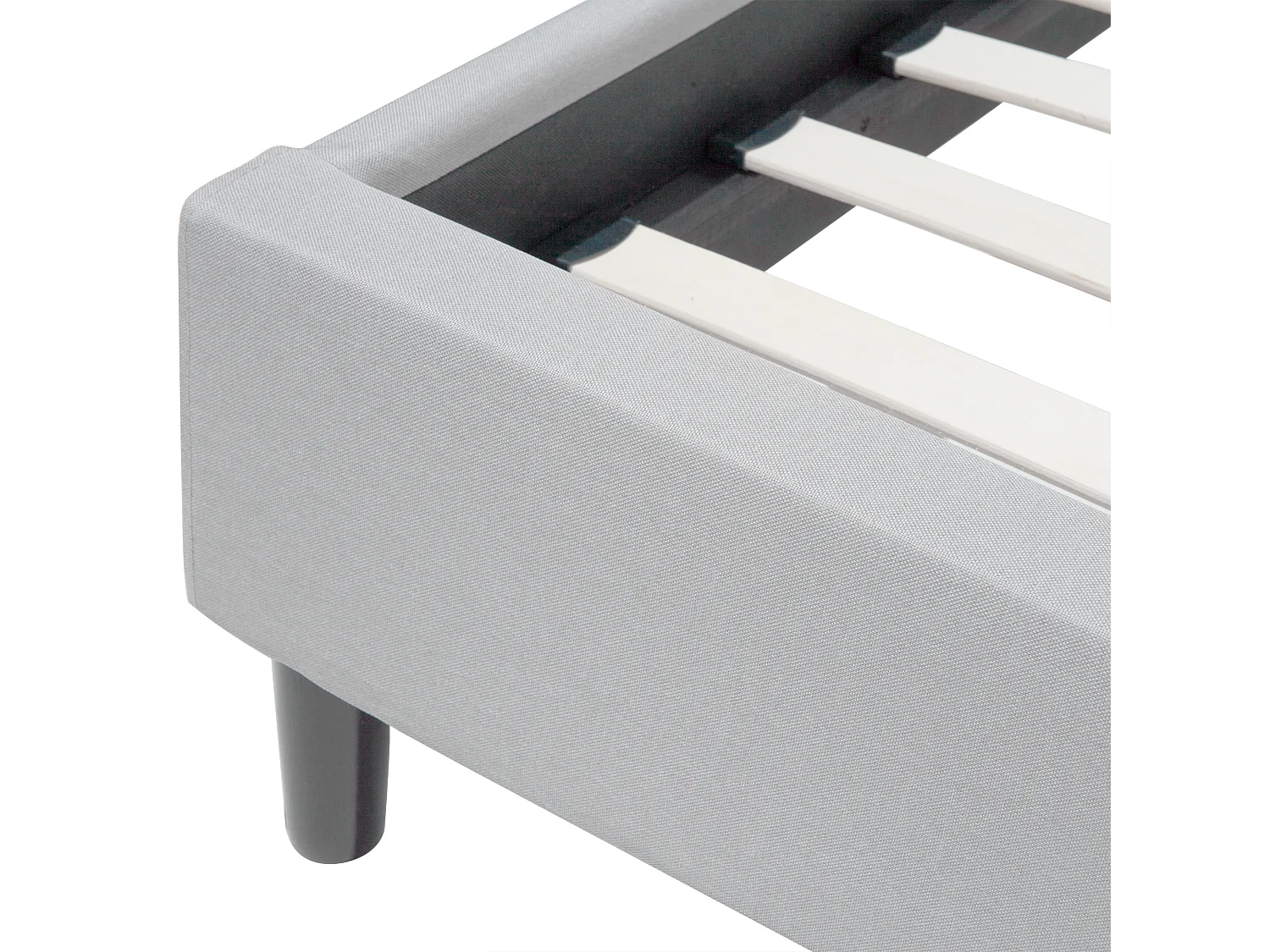 Lit avec sommier Tissu SAVERNE 180 x 200 cm Gris clair