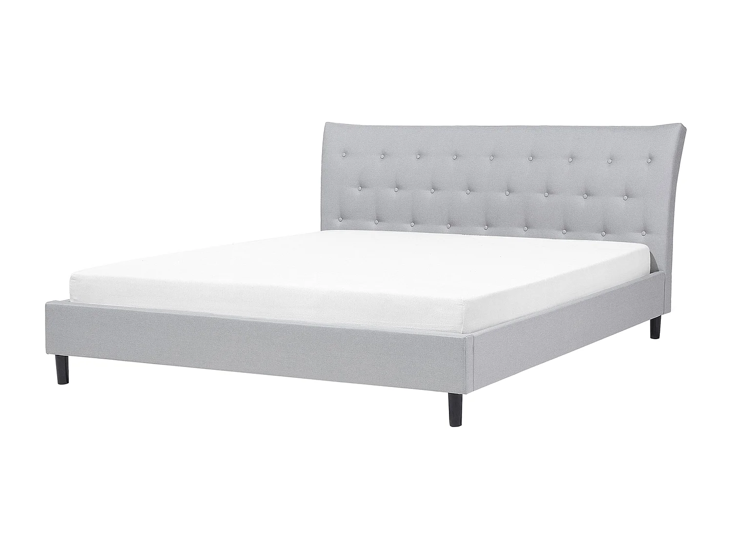 Solides Polsterbett Doppelbett Lattenrost Leinenoptik hellgrau 180 x 200 cm