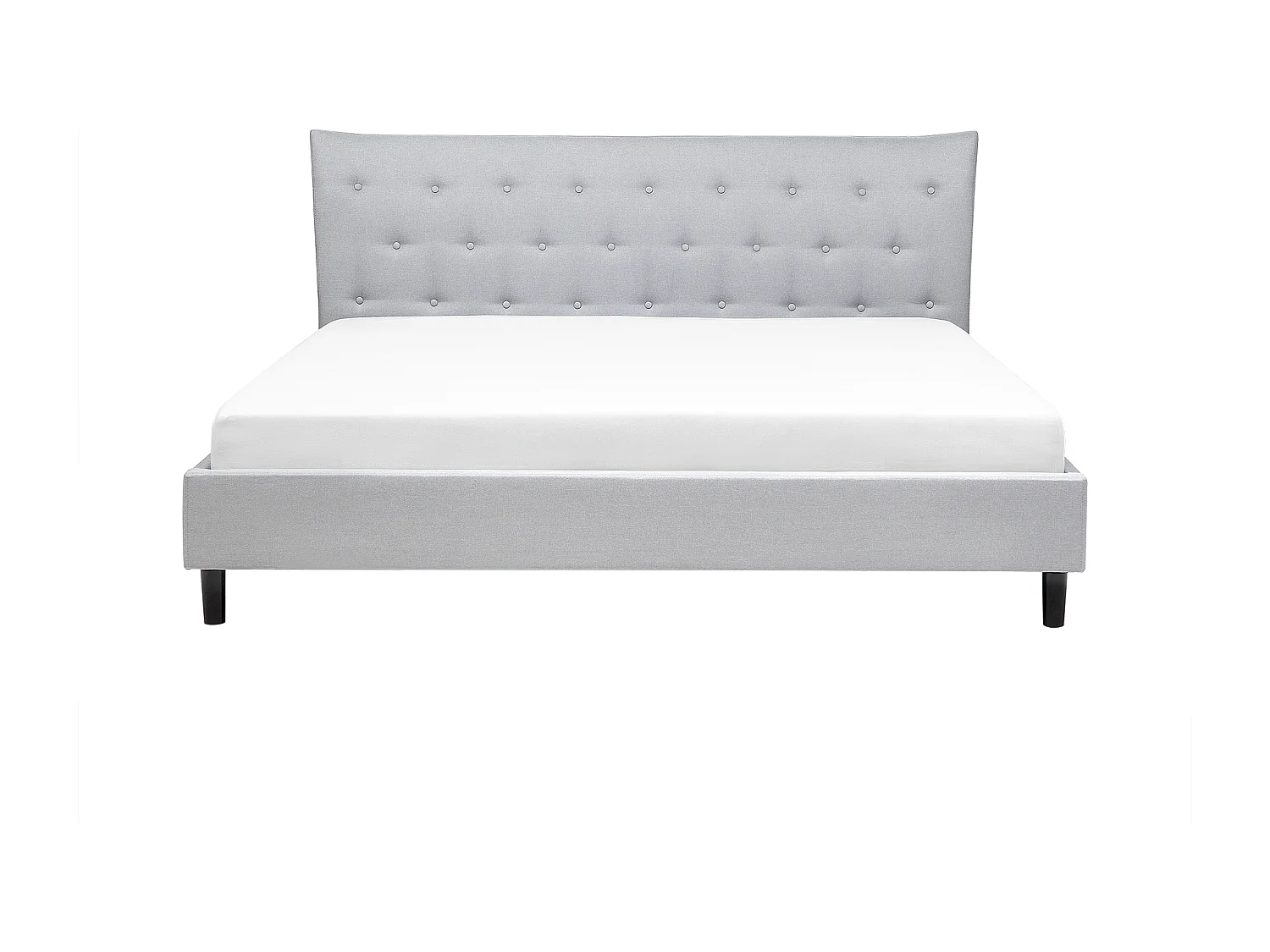 Solides Polsterbett Doppelbett Lattenrost Leinenoptik hellgrau 180 x 200 cm