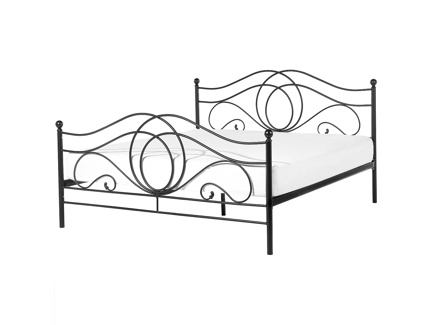 Lit avec sommier Métal LYRA 160 x 200 cm Noir