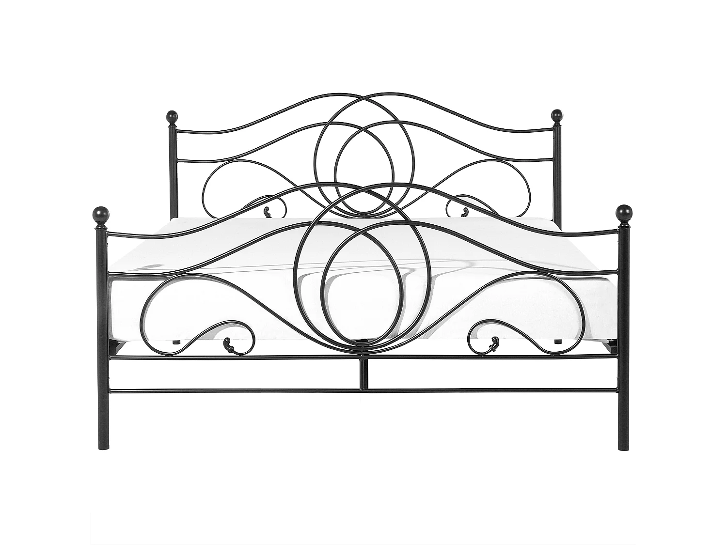 Lit avec sommier Métal LYRA 160 x 200 cm Noir