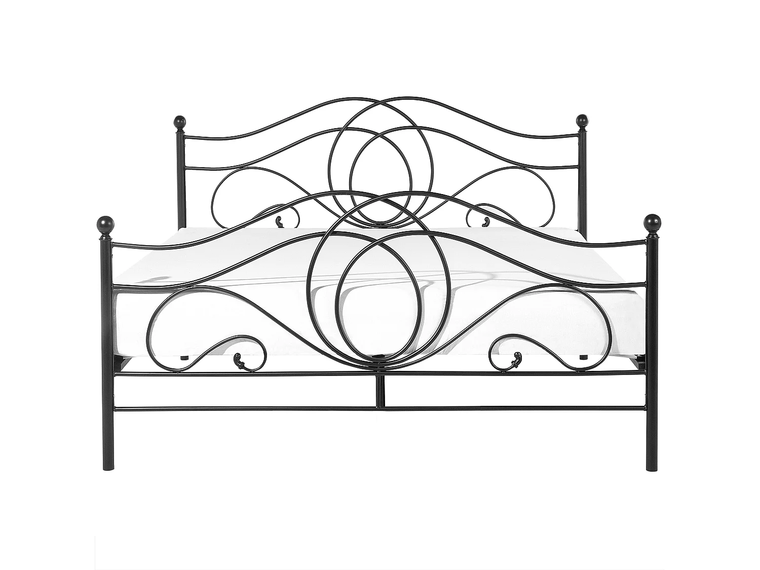 Lit avec sommier Métal LYRA 160 x 200 cm Noir
