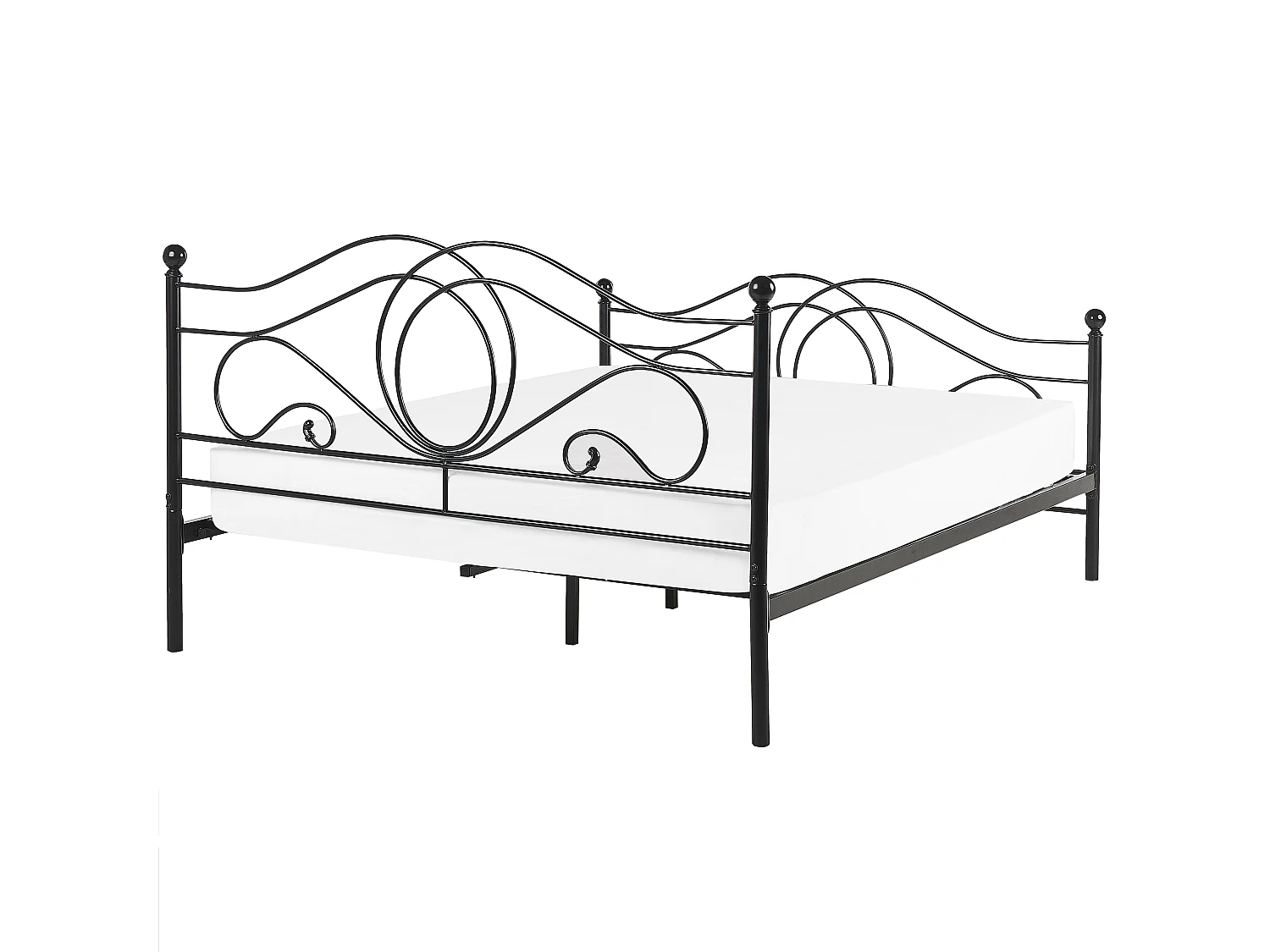 Lit avec sommier Métal LYRA 160 x 200 cm Noir