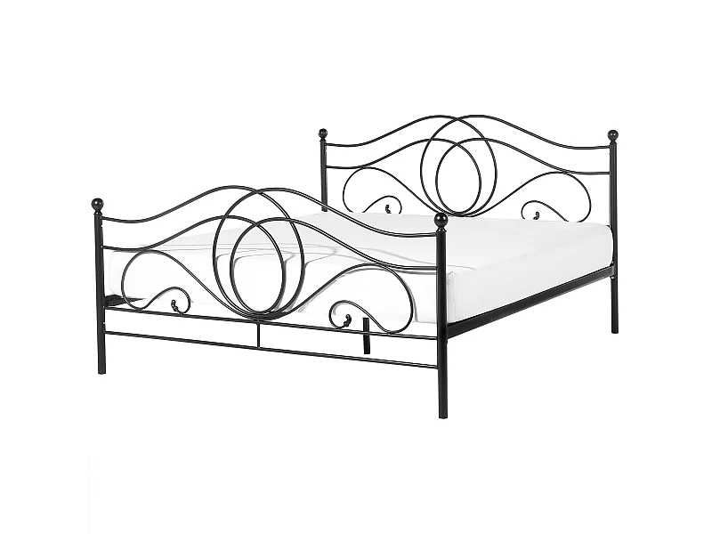 Metallbett Schwarz 160 x 200 cm Mit Lattenrost Lyra