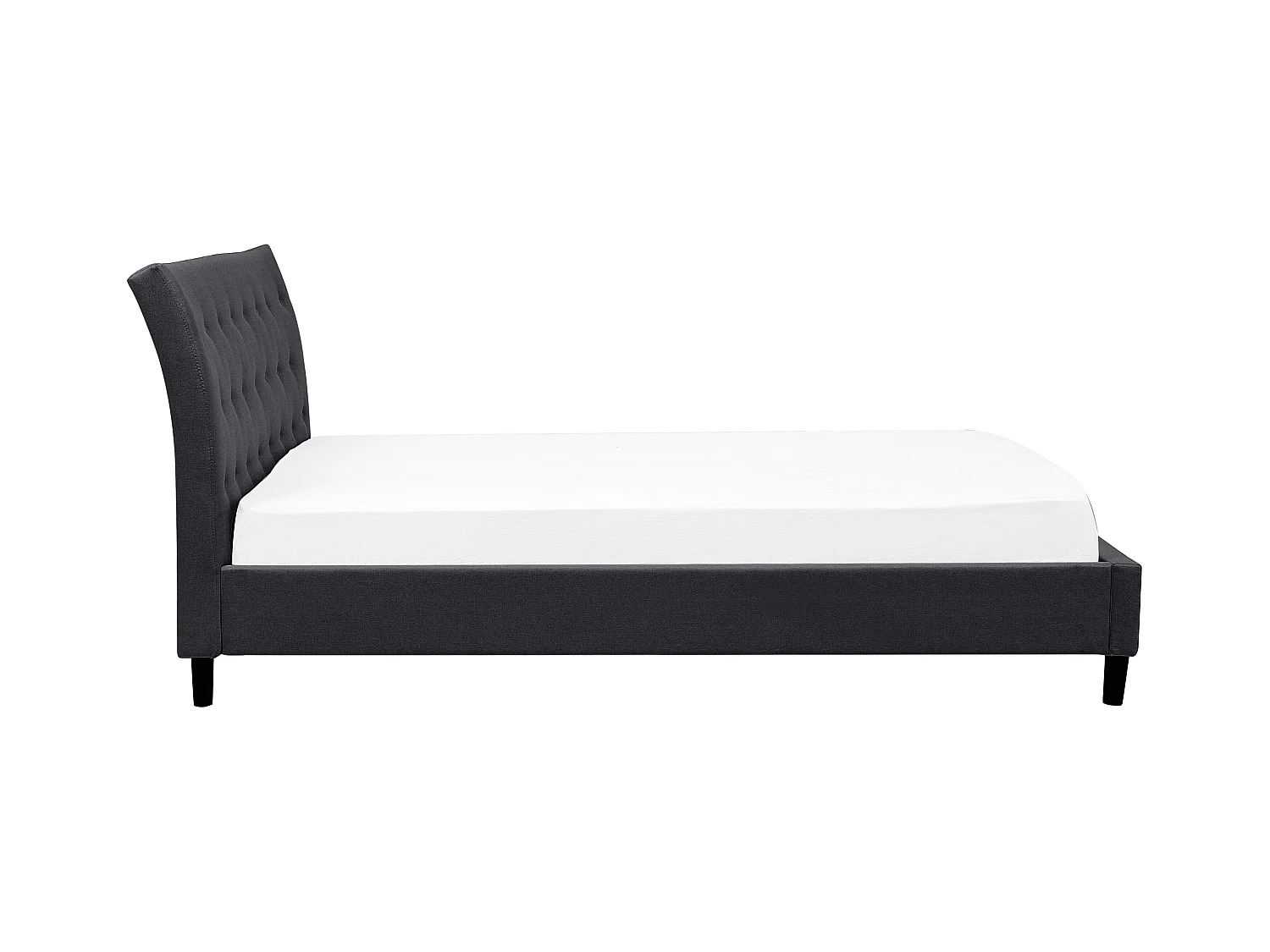 Bed Stof SAVERNE 180 x 200 cm Donkergrijs