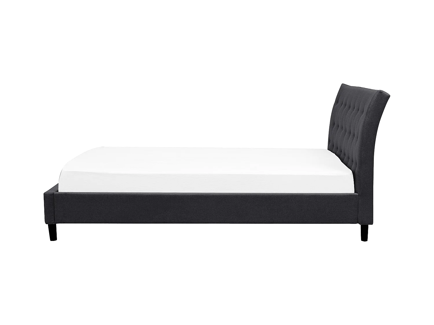 Bed Stof SAVERNE 180 x 200 cm Donkergrijs