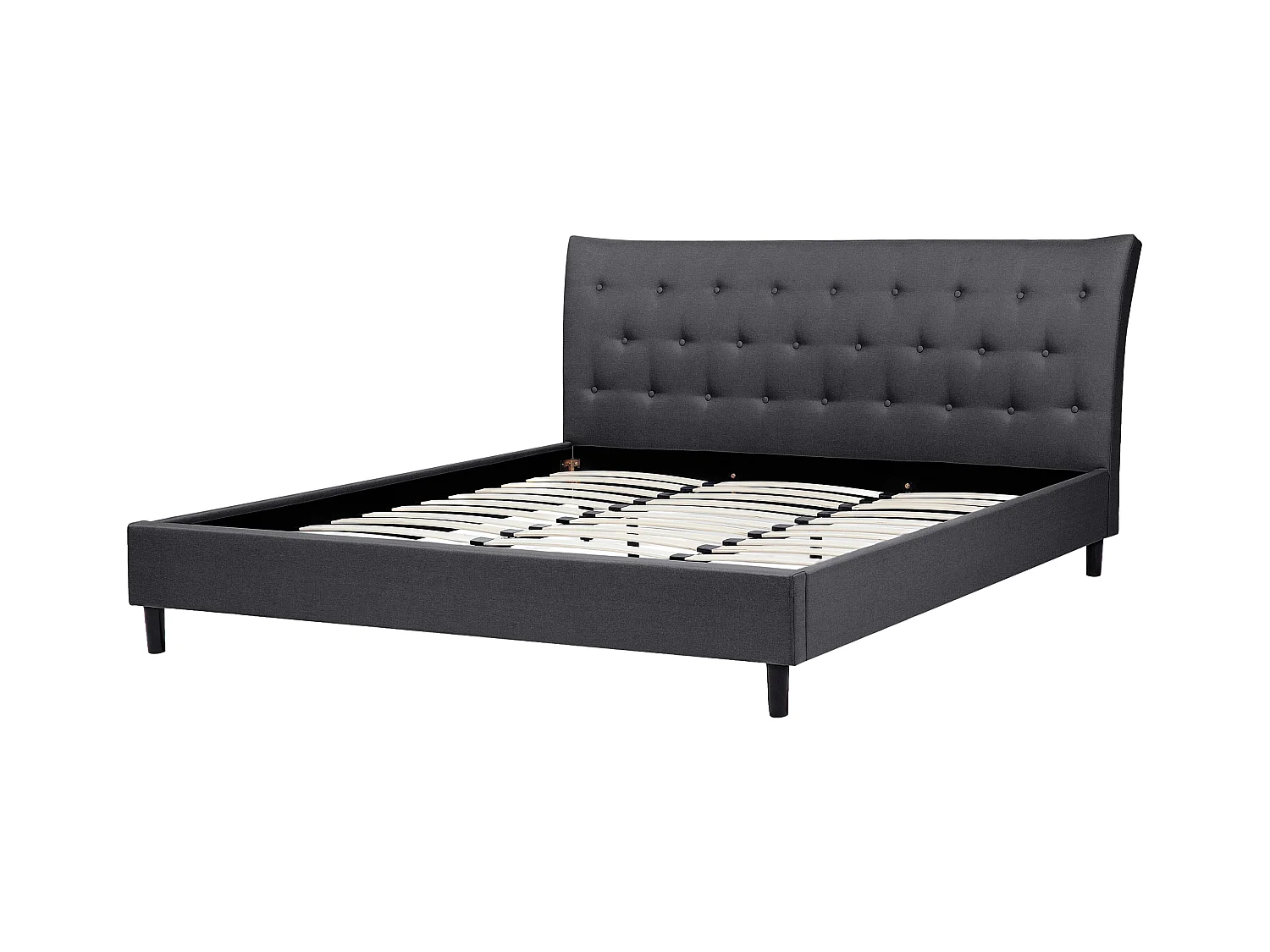 Bed Stof SAVERNE 180 x 200 cm Donkergrijs