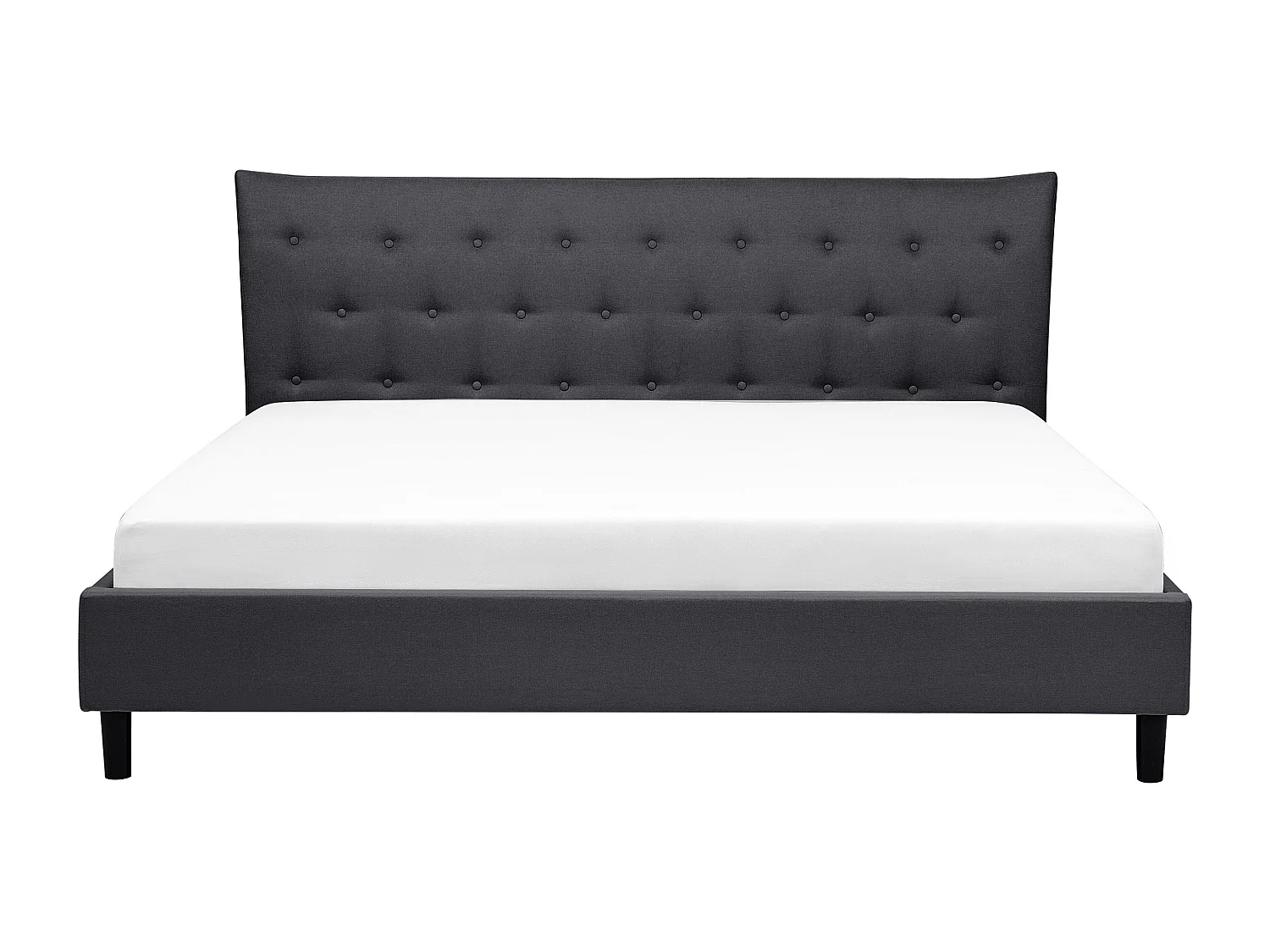 Bed Stof SAVERNE 180 x 200 cm Donkergrijs