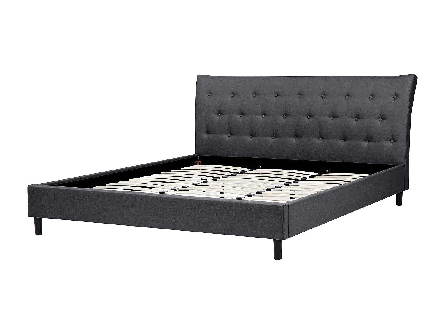 Bed Stof SAVERNE 180 x 200 cm Donkergrijs