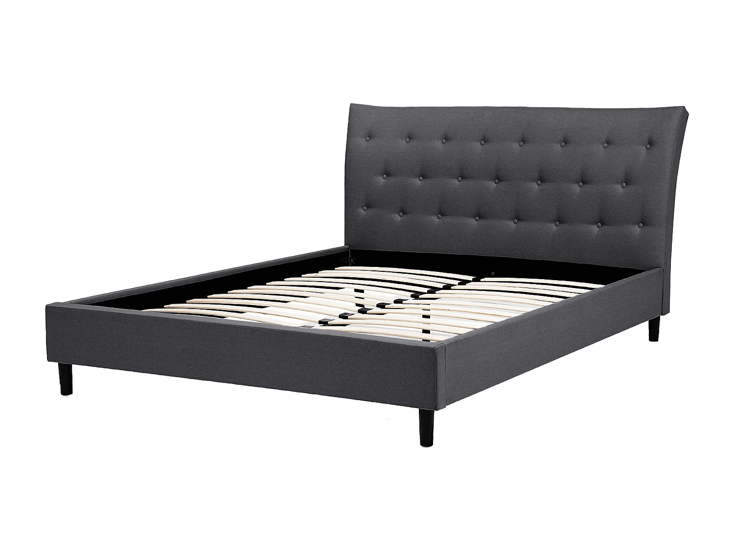 Bed Stof SAVERNE 160 x 200 cm Donkergrijs