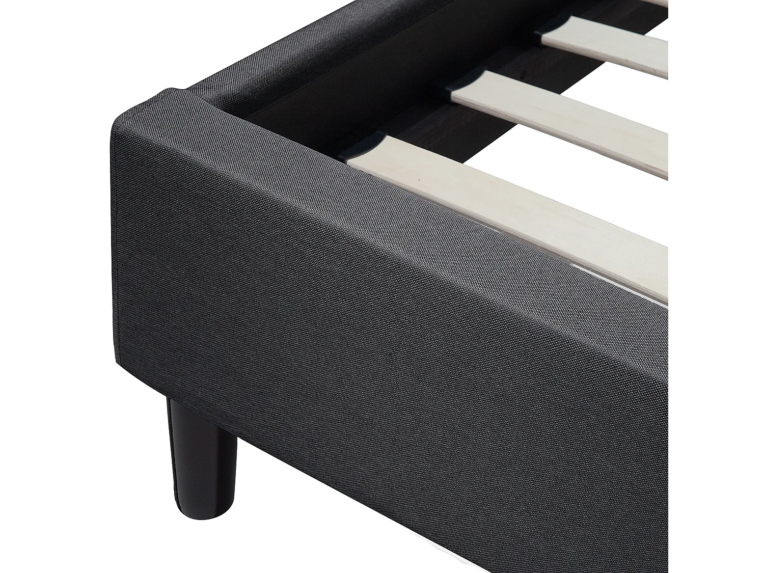 Bed Stof SAVERNE 160 x 200 cm Donkergrijs