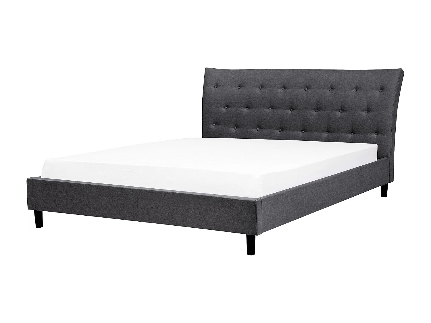 Bed Stof SAVERNE 160 x 200 cm Donkergrijs