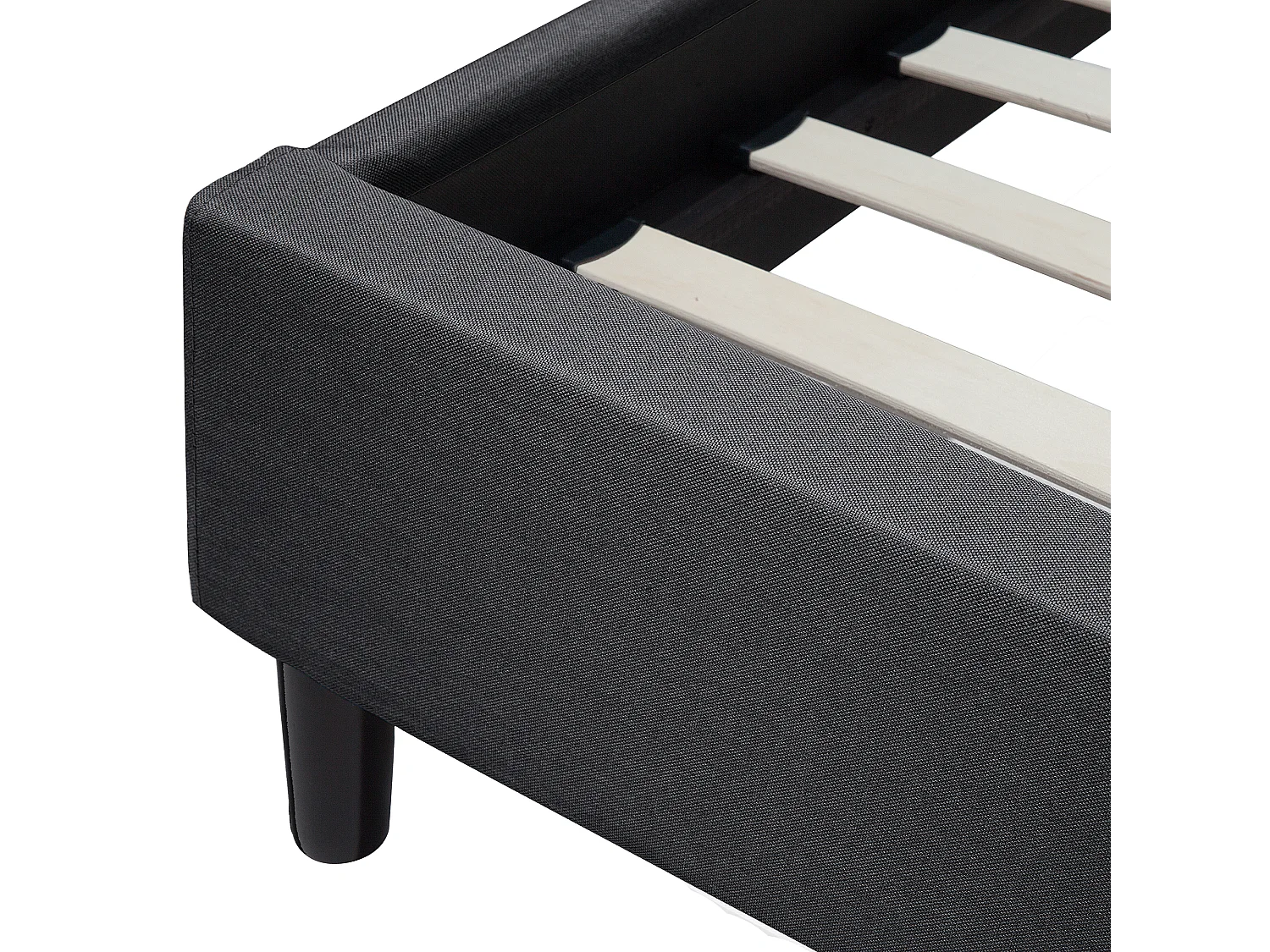 Bed Stof SAVERNE 160 x 200 cm Donkergrijs