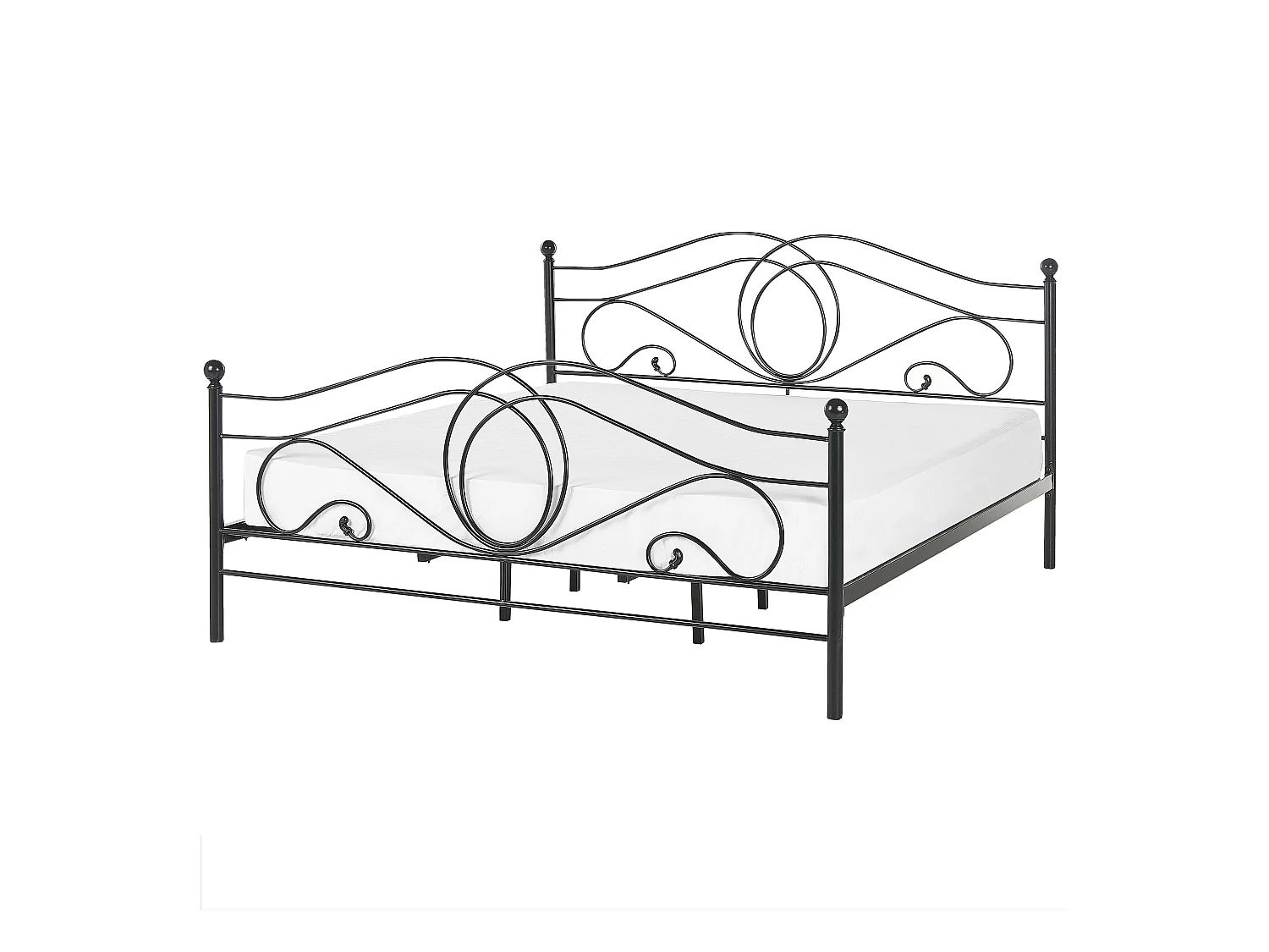 Lit avec sommier Métal LYRA 180 x 200 cm Noir