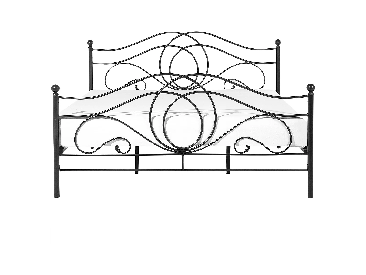 Lit avec sommier Métal LYRA 180 x 200 cm Noir