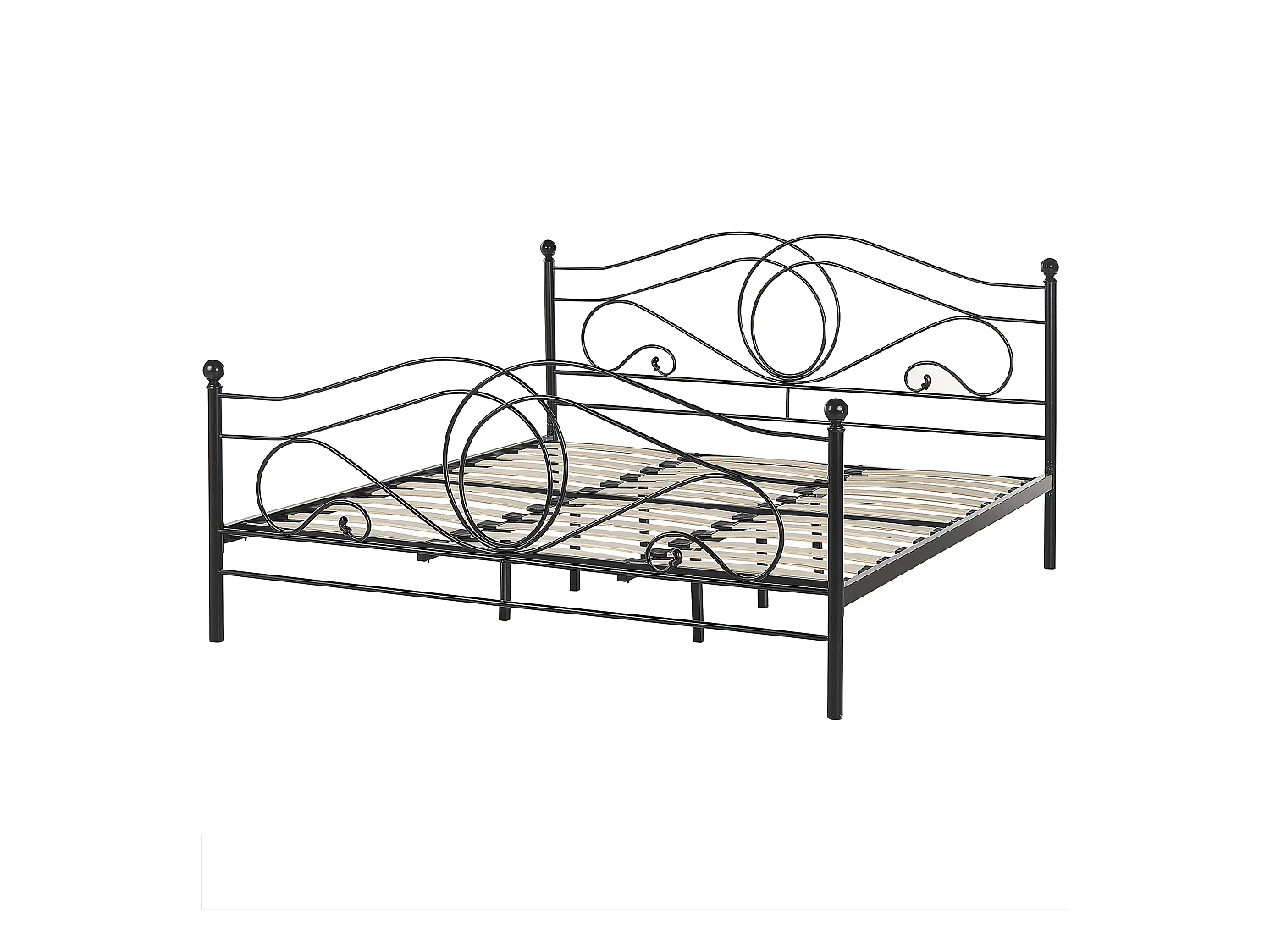 Lit avec sommier Métal LYRA 180 x 200 cm Noir