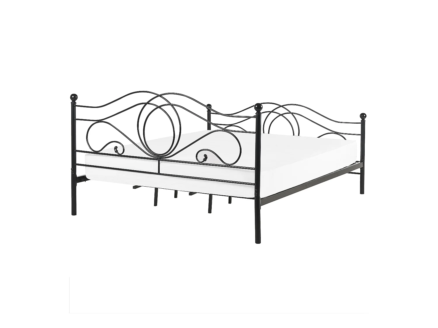 Lit avec sommier Métal LYRA 180 x 200 cm Noir