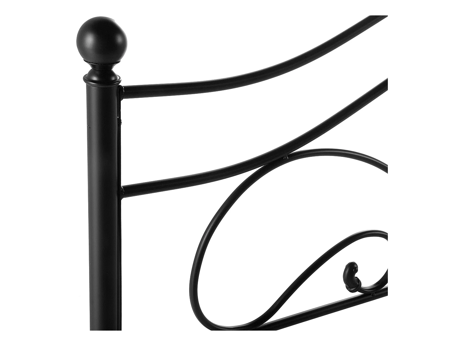 Lit avec sommier Métal LYRA 180 x 200 cm Noir