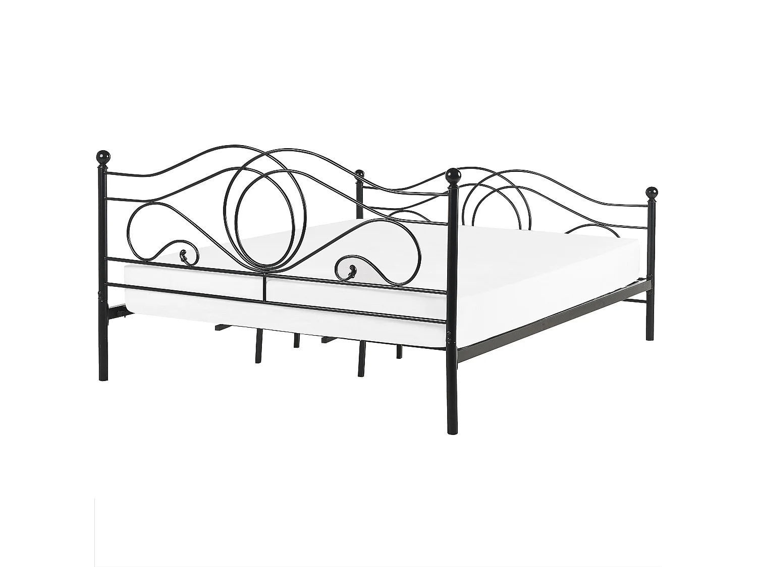 Bed Metal LYRA 180 x 200 cm (EU Super King) Black