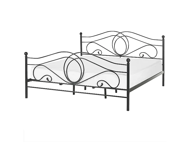 Letto Metallo LYRA 180 x 200 cm Nero