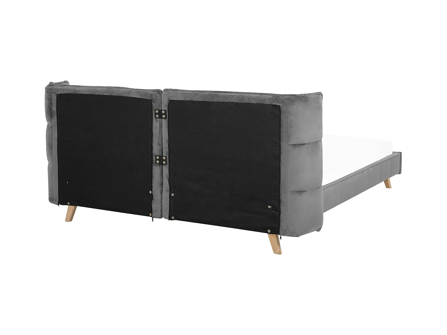 Lit avec sommier Velours SENLIS 180 x 200 cm Gris