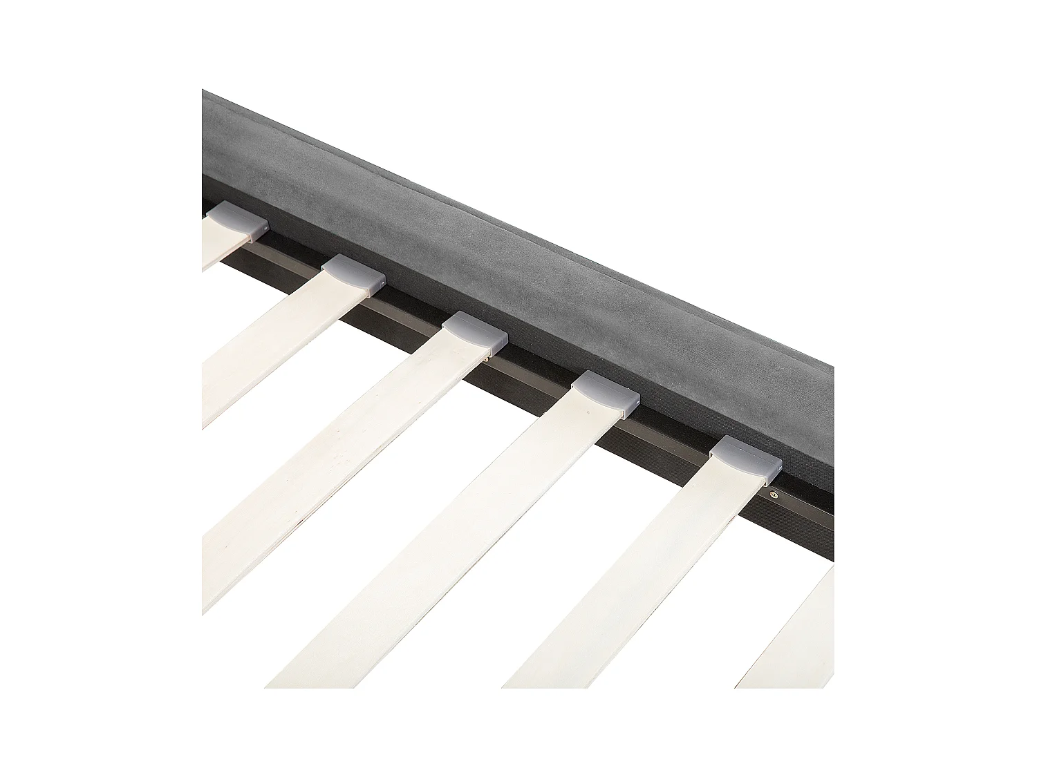 Lit avec sommier Velours SENLIS 180 x 200 cm Gris