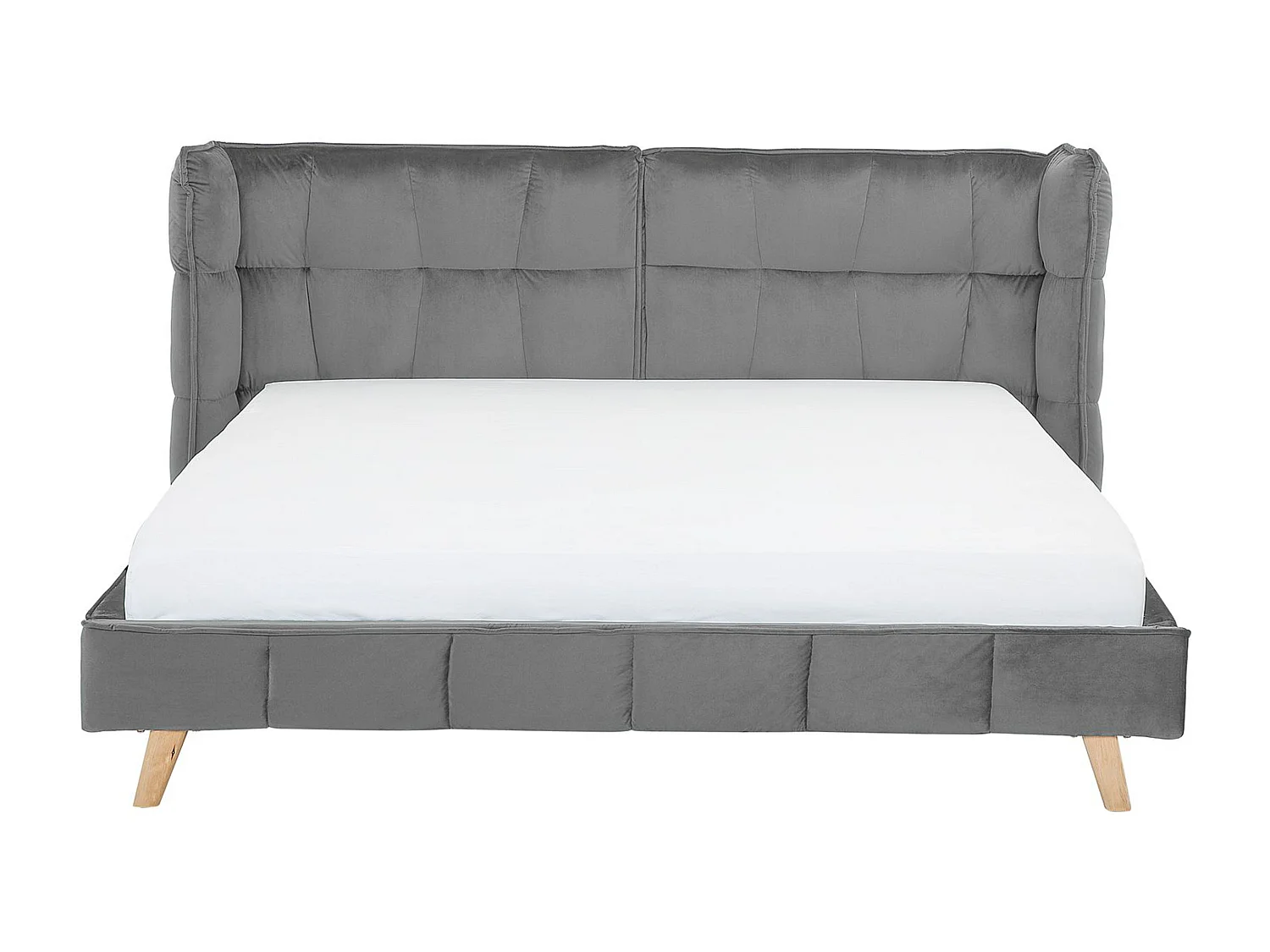 Lit avec sommier Velours SENLIS 180 x 200 cm Gris