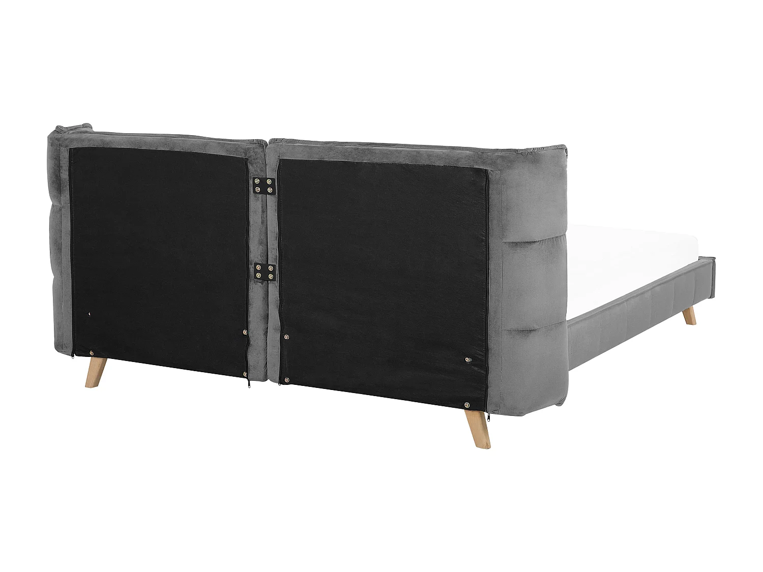 Lit avec sommier Velours SENLIS 180 x 200 cm Gris