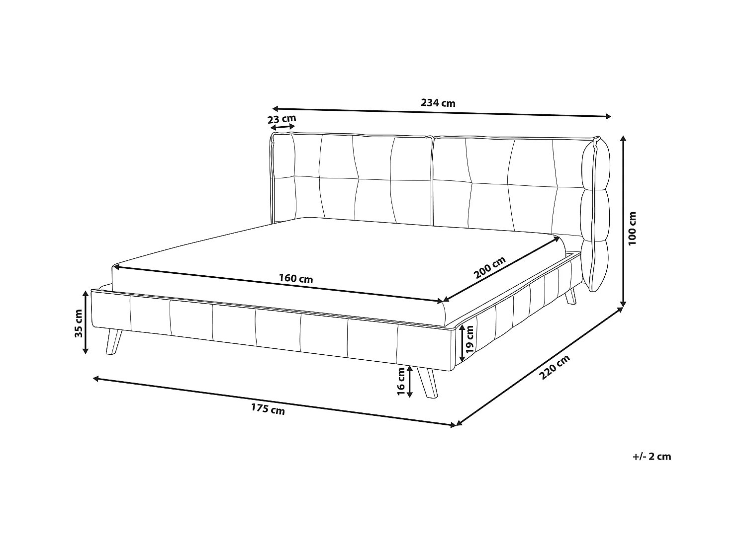 Lit avec sommier Velours SENLIS 160 x 200 cm Vert foncé