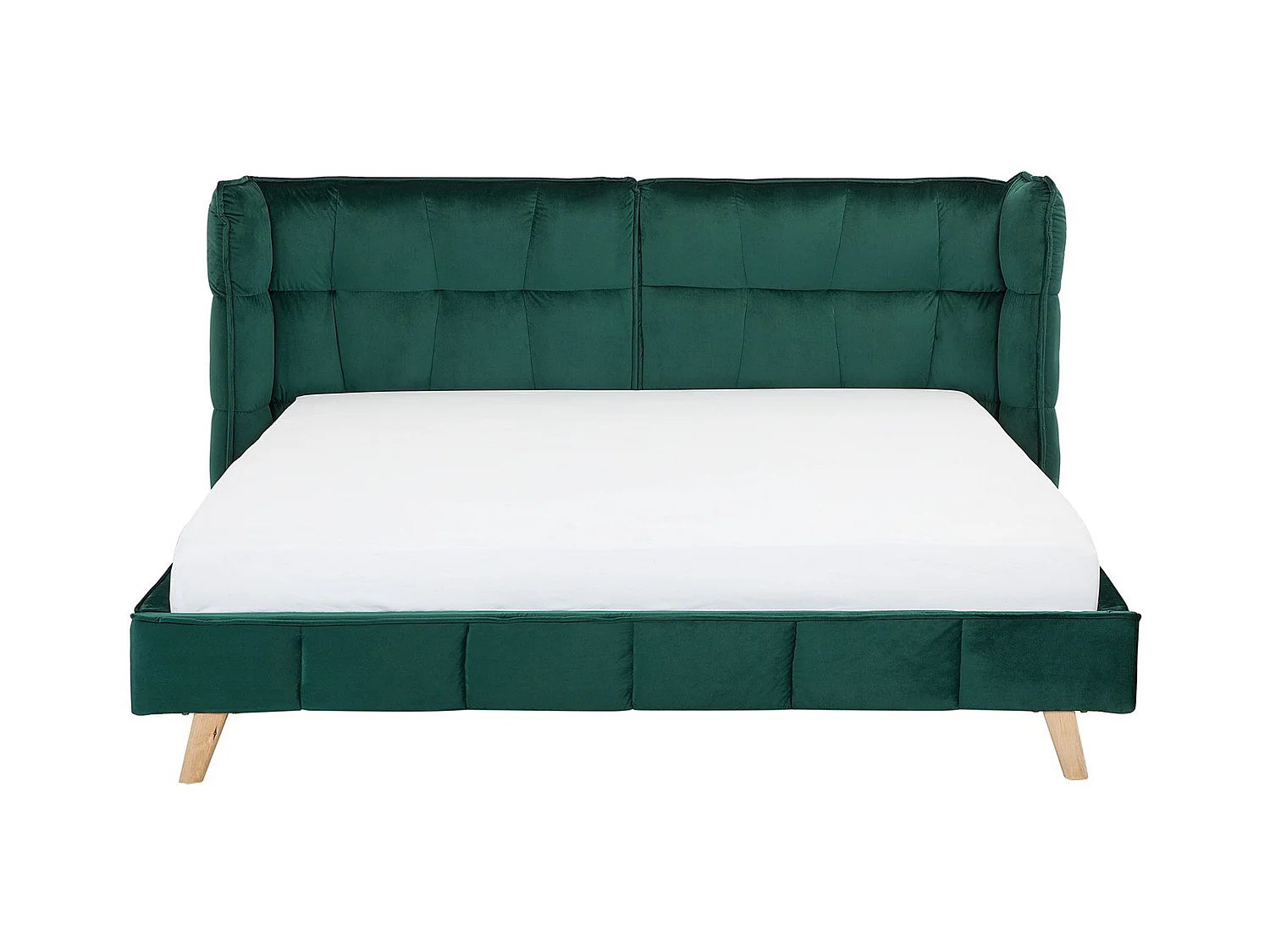 Lit avec sommier Velours SENLIS 160 x 200 cm Vert foncé