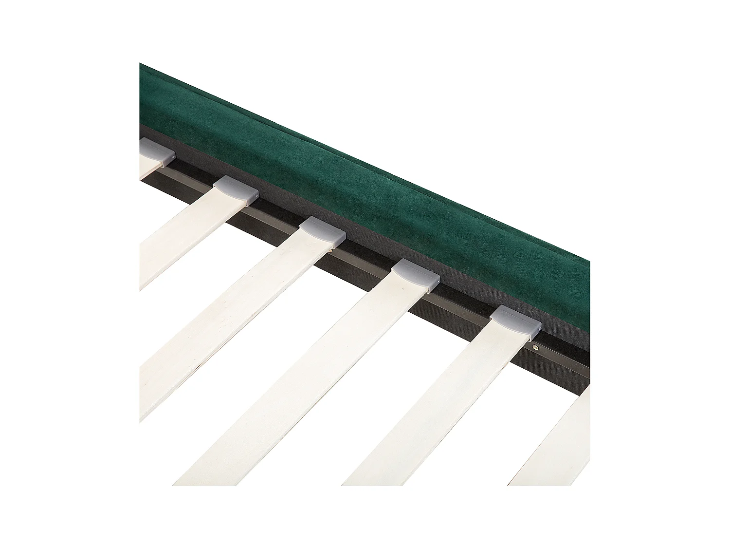 Lit avec sommier Velours SENLIS 160 x 200 cm Vert foncé