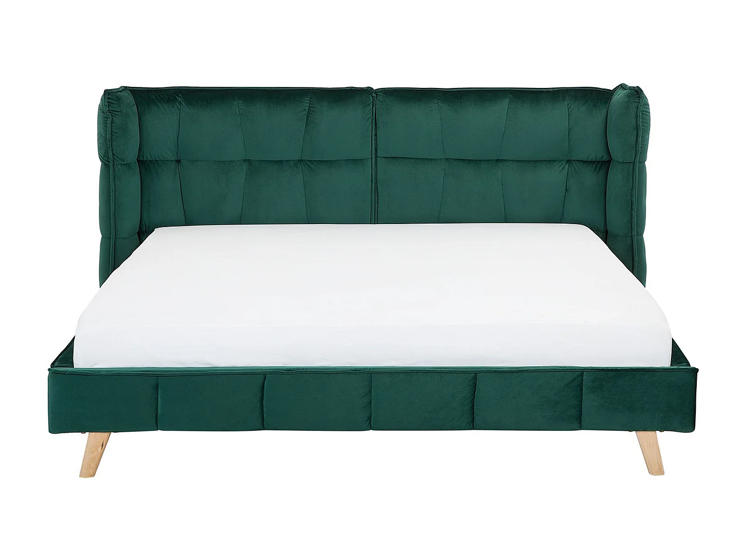 Lit avec sommier Velours SENLIS 160 x 200 cm Vert foncé