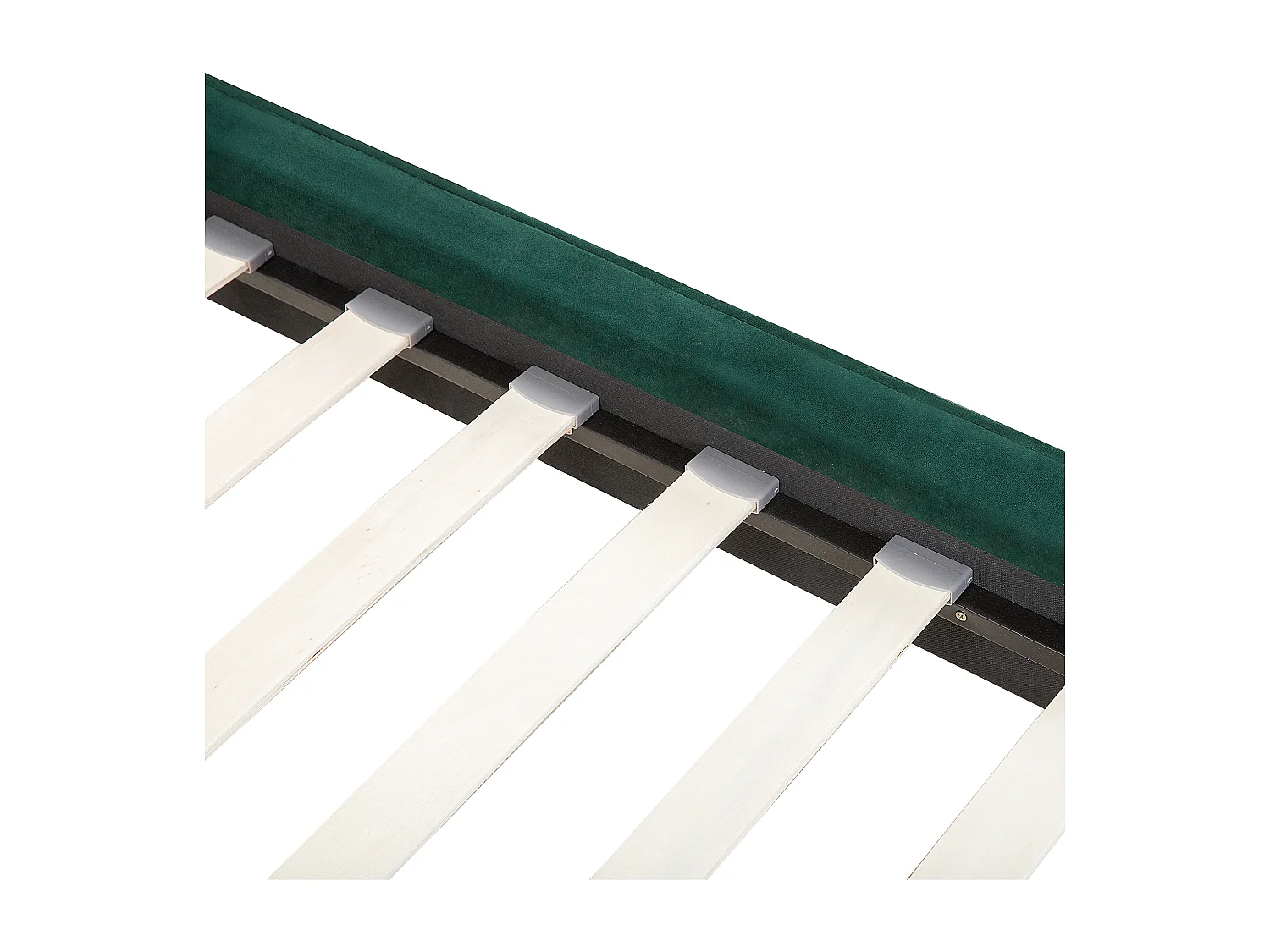 Lit avec sommier Velours SENLIS 160 x 200 cm Vert foncé