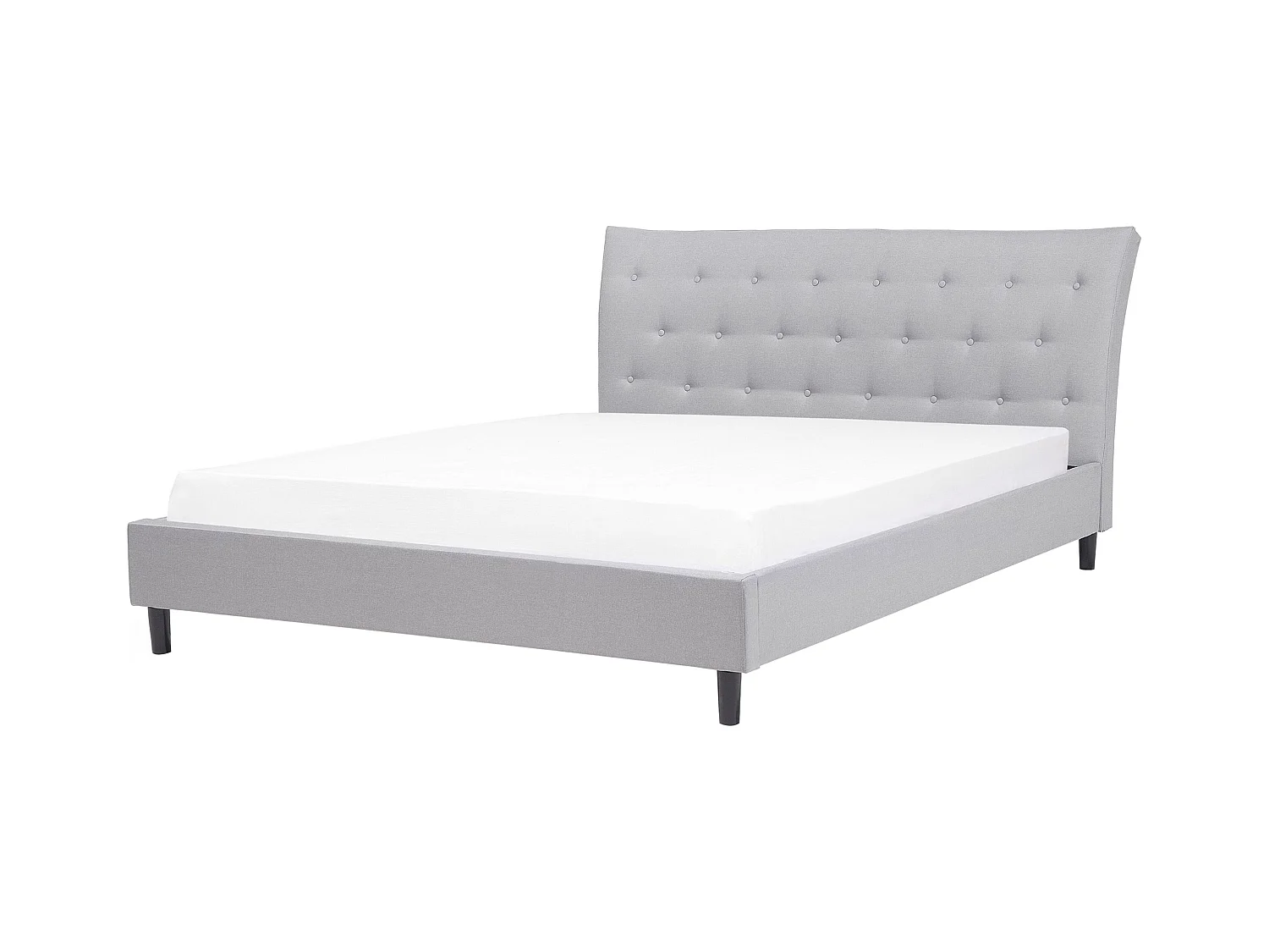 Lit avec sommier Tissu SAVERNE 160 x 200 cm Gris clair