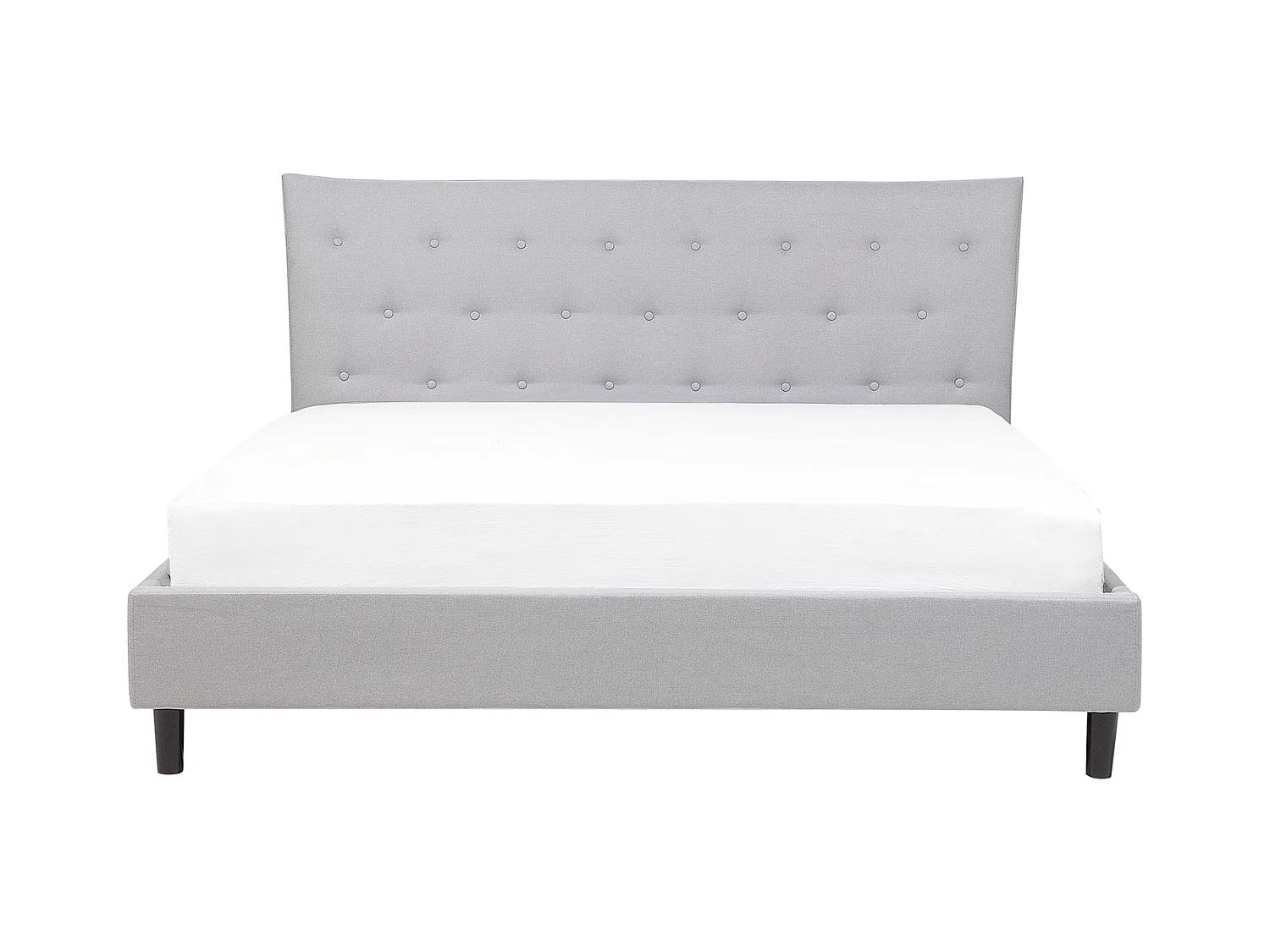 Lit avec sommier Tissu SAVERNE 160 x 200 cm Gris clair