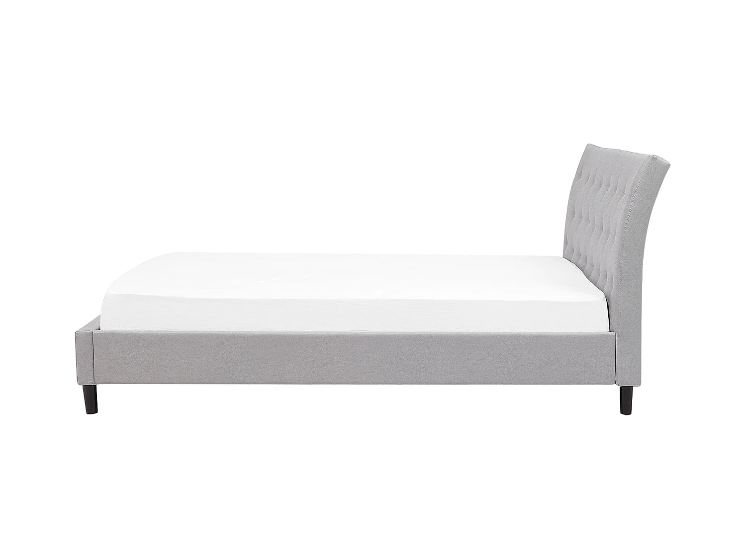 Lit avec sommier Tissu SAVERNE 160 x 200 cm Gris clair