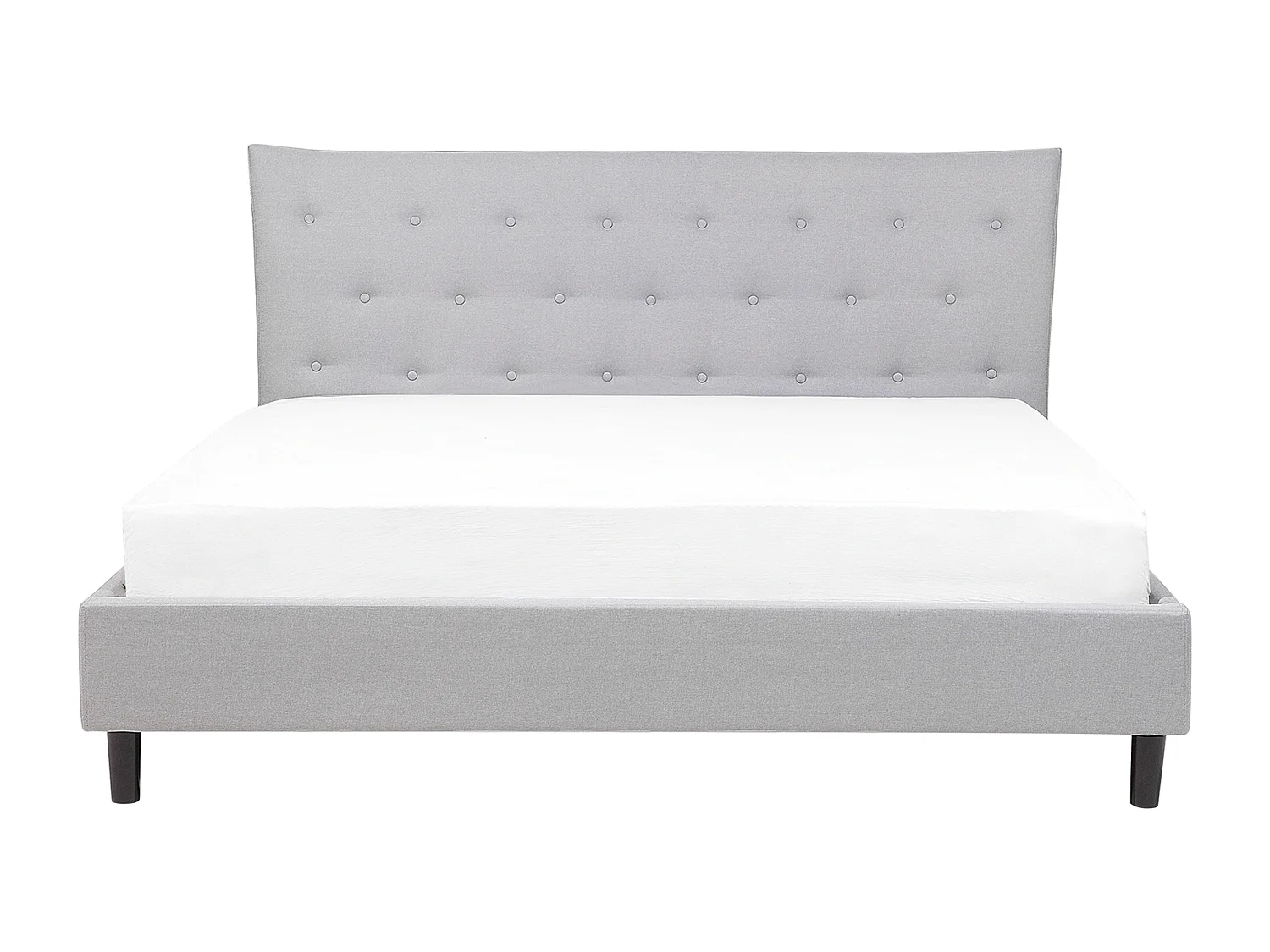 Lit avec sommier Tissu SAVERNE 160 x 200 cm Gris clair
